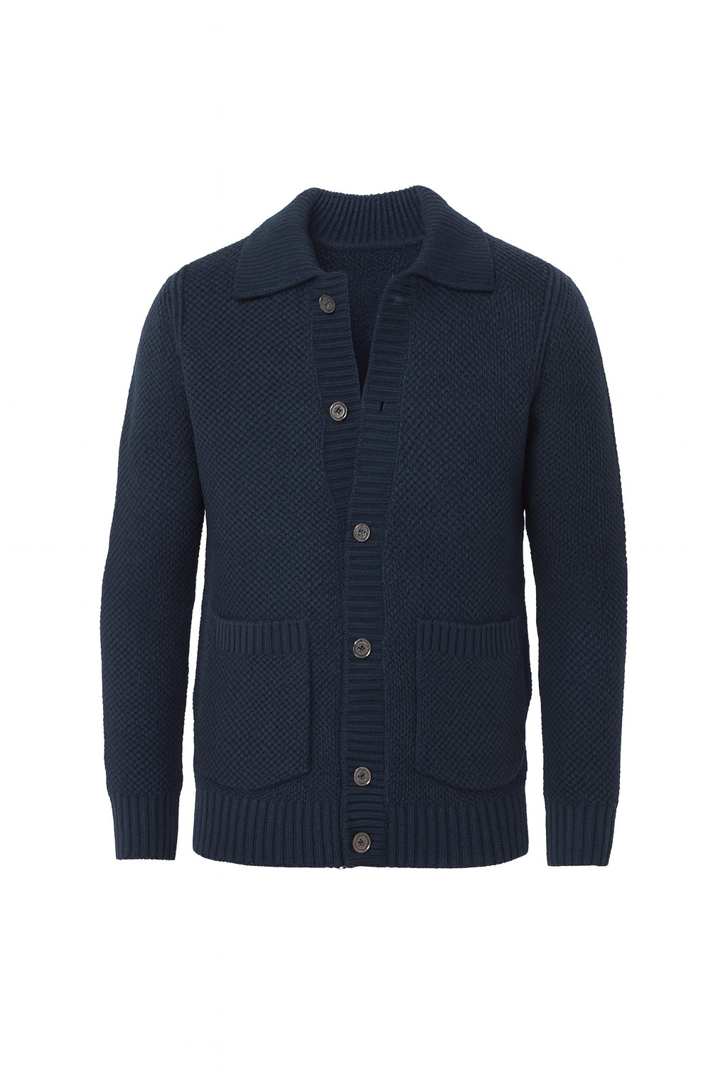 Overshirt blu scuro in maglia punto pannocchia finezza 7