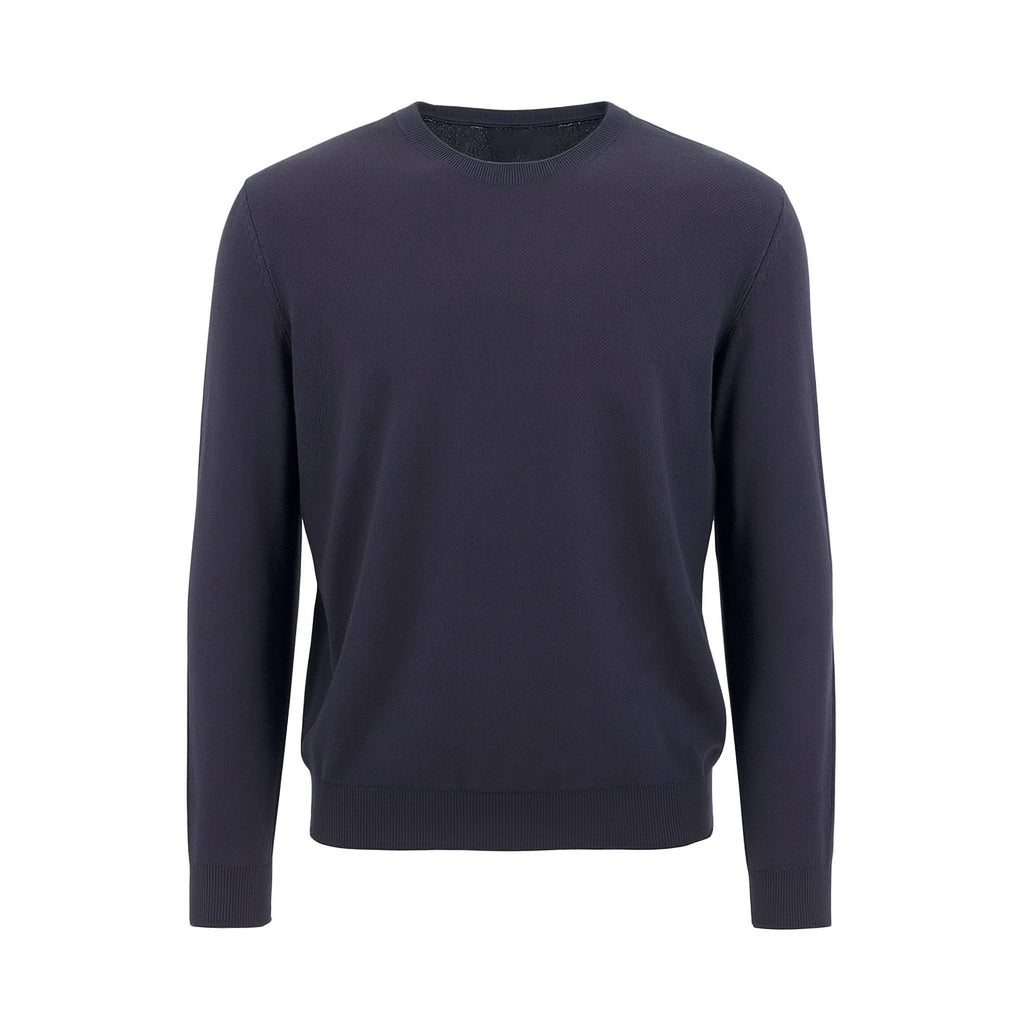 Maglia da uomo blu in viscosa punto riso finezza 12
