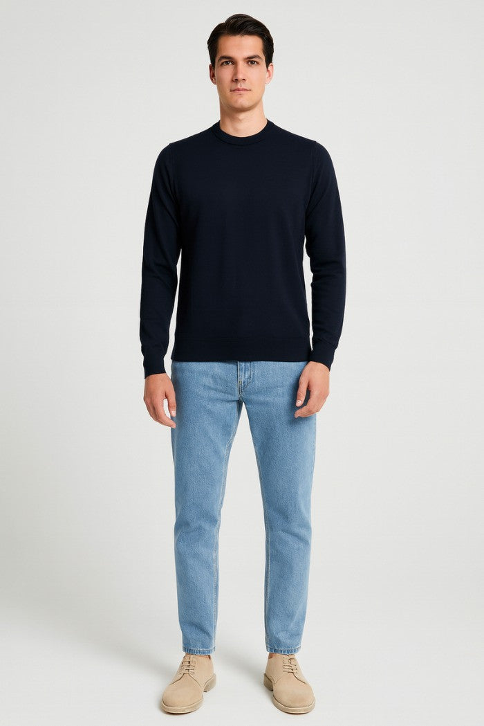 Maglia blu in Misto Viscosa Silk Touch