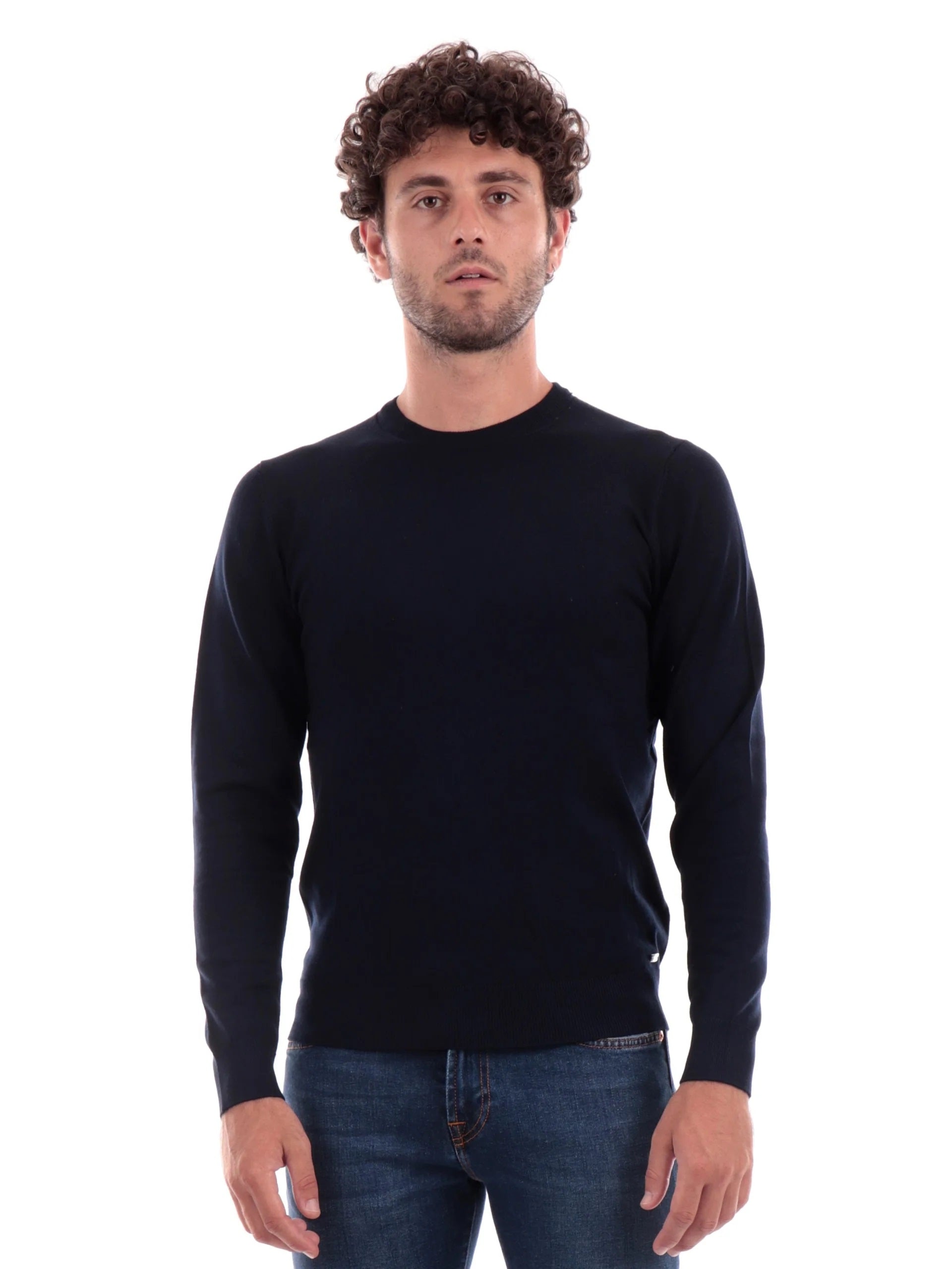Maglia blu in Misto Viscosa Silk Touch