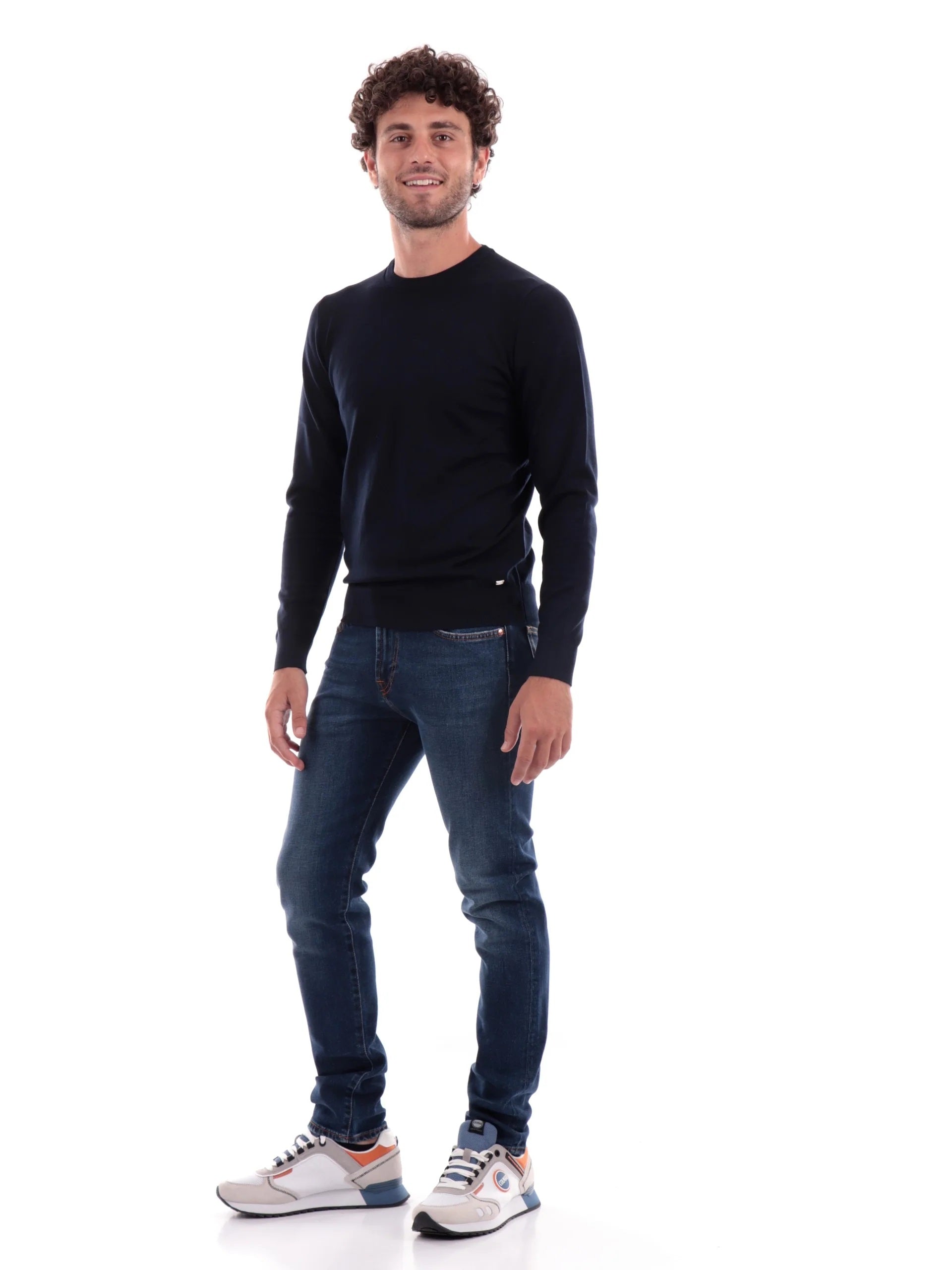 Maglia blu in Misto Viscosa Silk Touch
