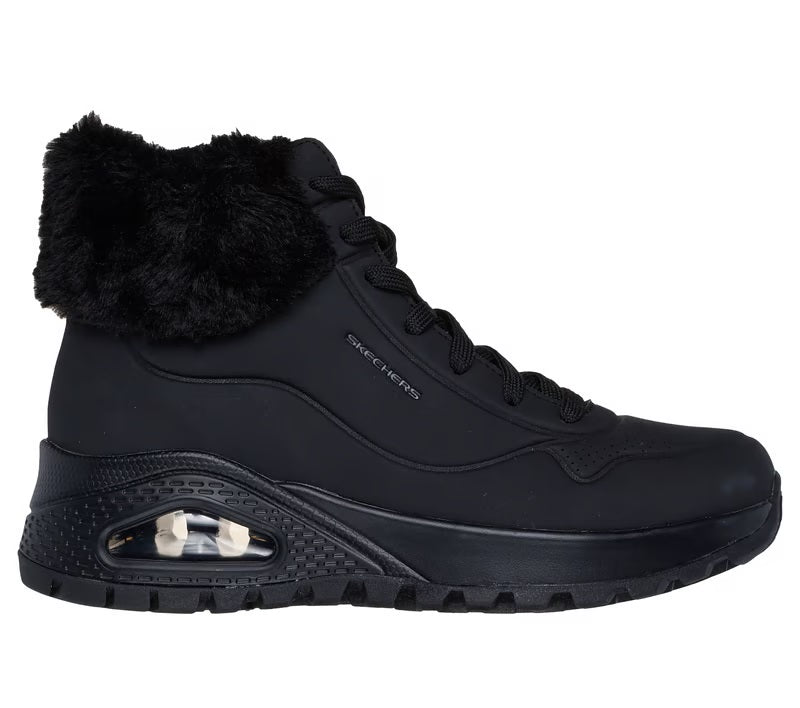 Stivaletto "Uno Rugged Fall Air" nero con finiture in pelliccia