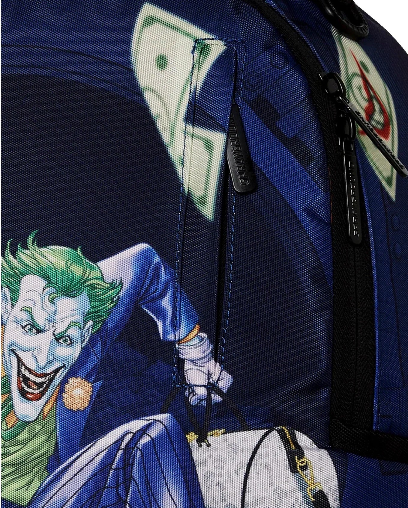 Zaino "DC Batman Collage" con Stampa Joker e Dettagli Dorati