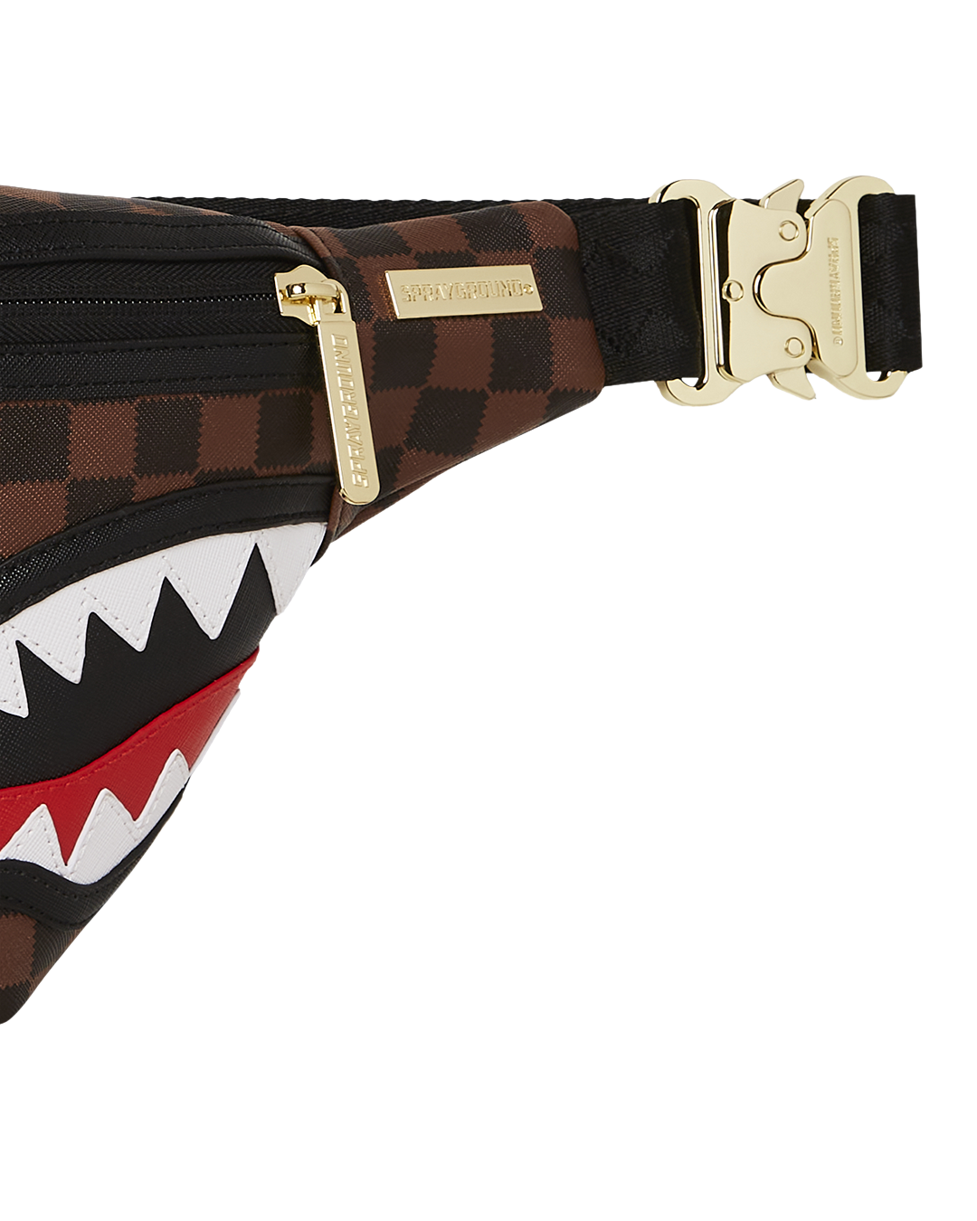 Marsupio "Sawtooth Sharks in Paris" Marrone con Motivo Damier