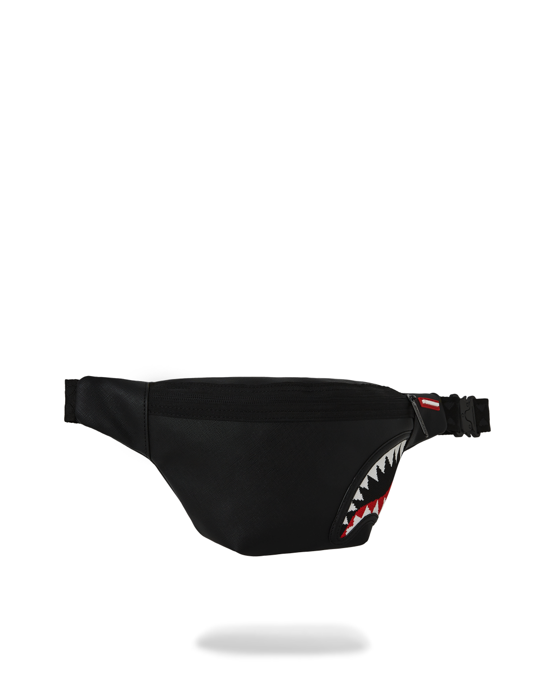 Marsupio "Fly Knit Mouth" Nero con Grafica Ricamata e Cintura Regolabile