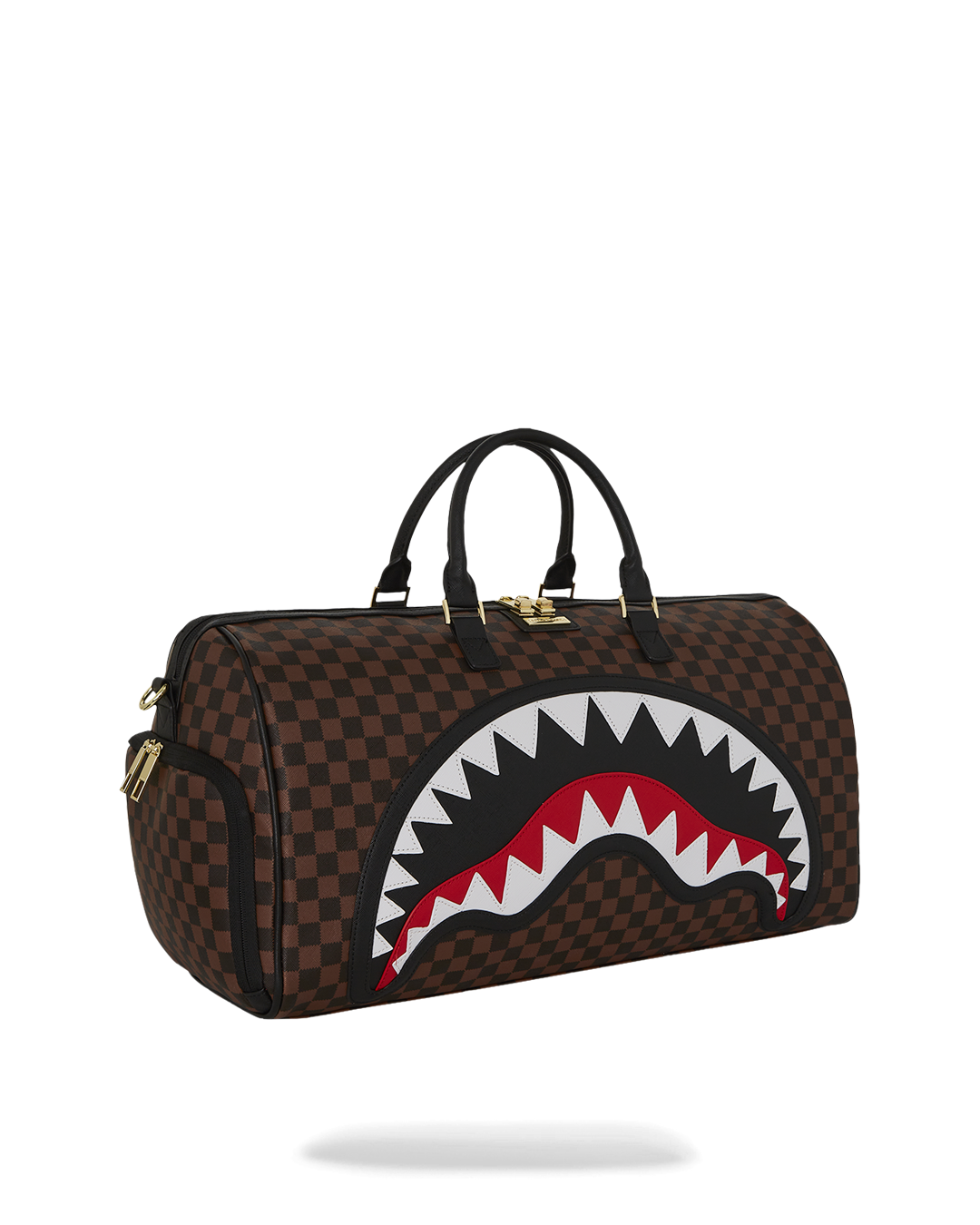 Borsone "Sawtooth Sharks in Paris" Marrone con Grafica Shark