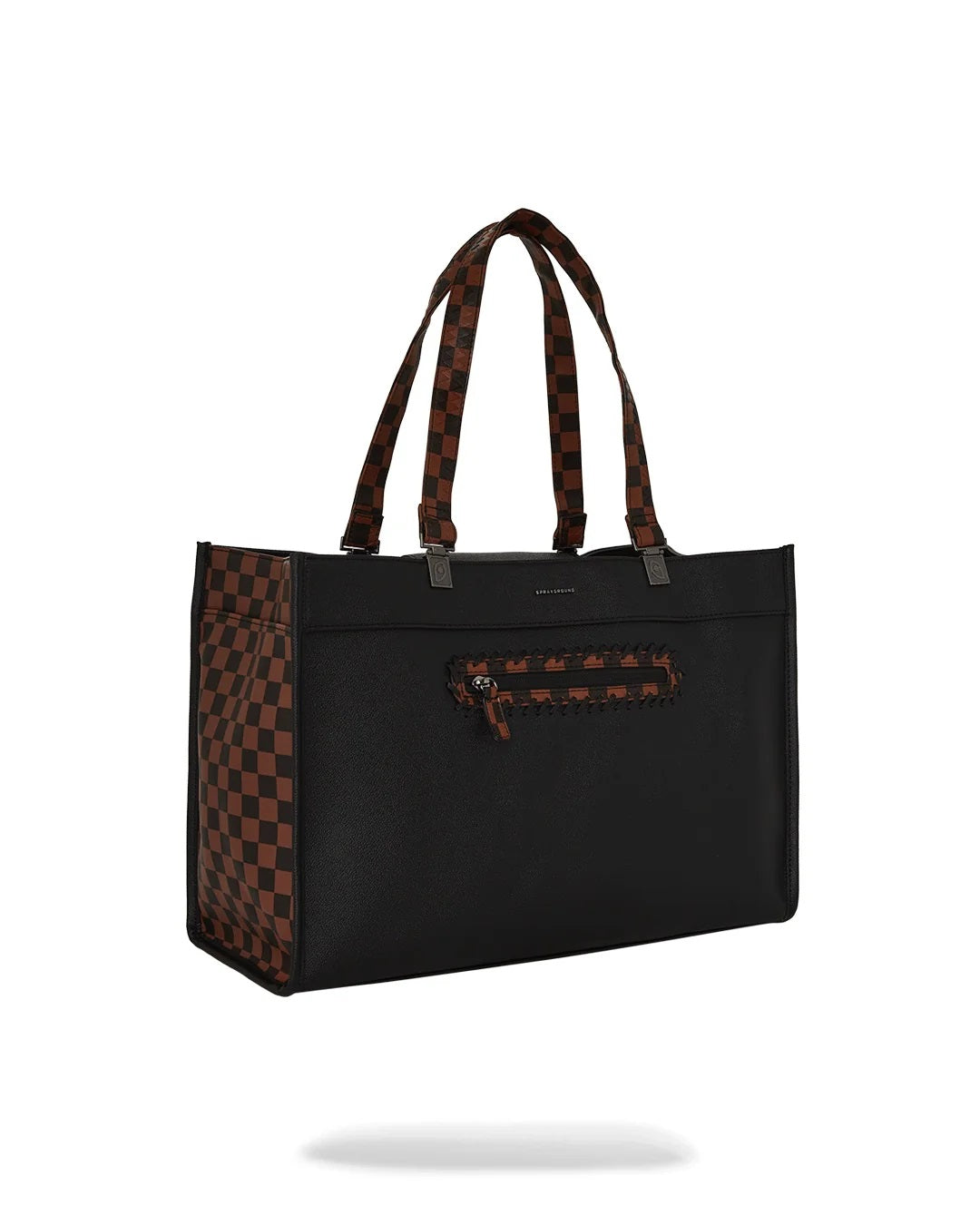 Borsa tote "Dose of Check Deux Tortuga" Nera con Fantasia Check