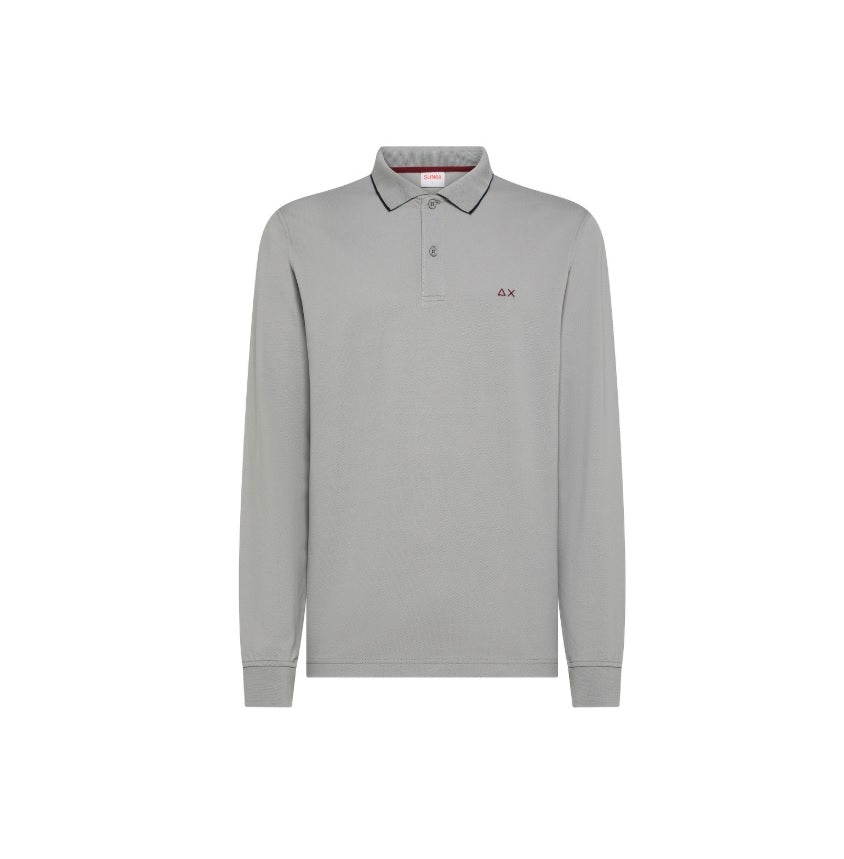 Polo Grigio Medio a Maniche Lunghe da Uomo