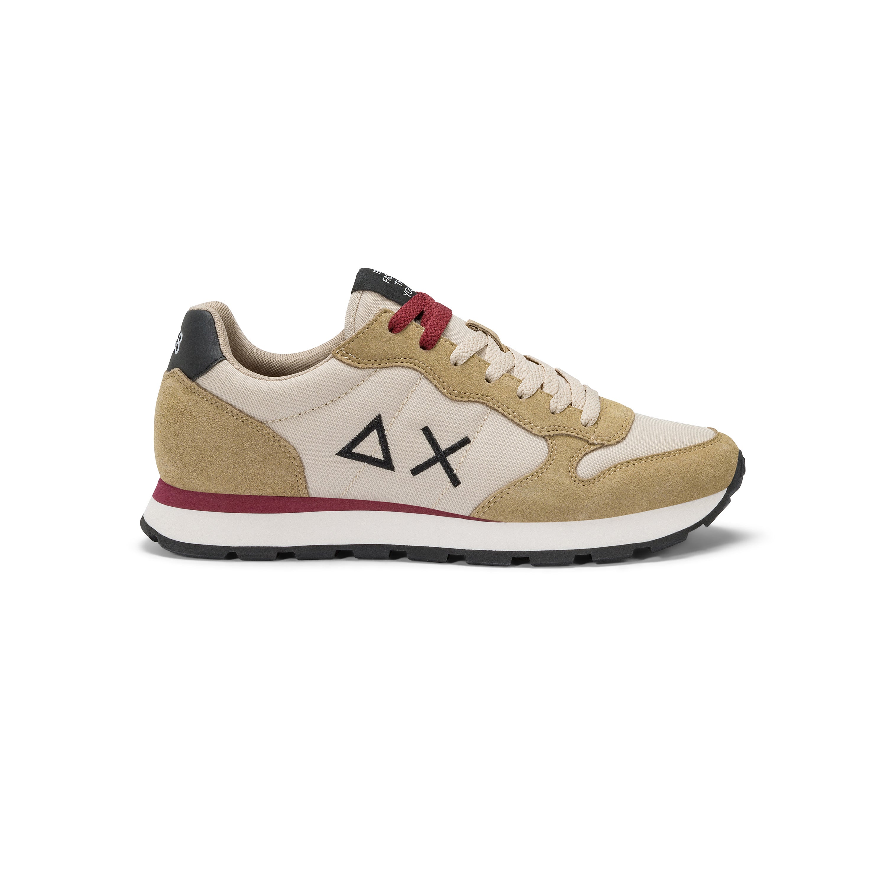 Sneakers "Tom Solid" Beige con Dettagli Bordeaux