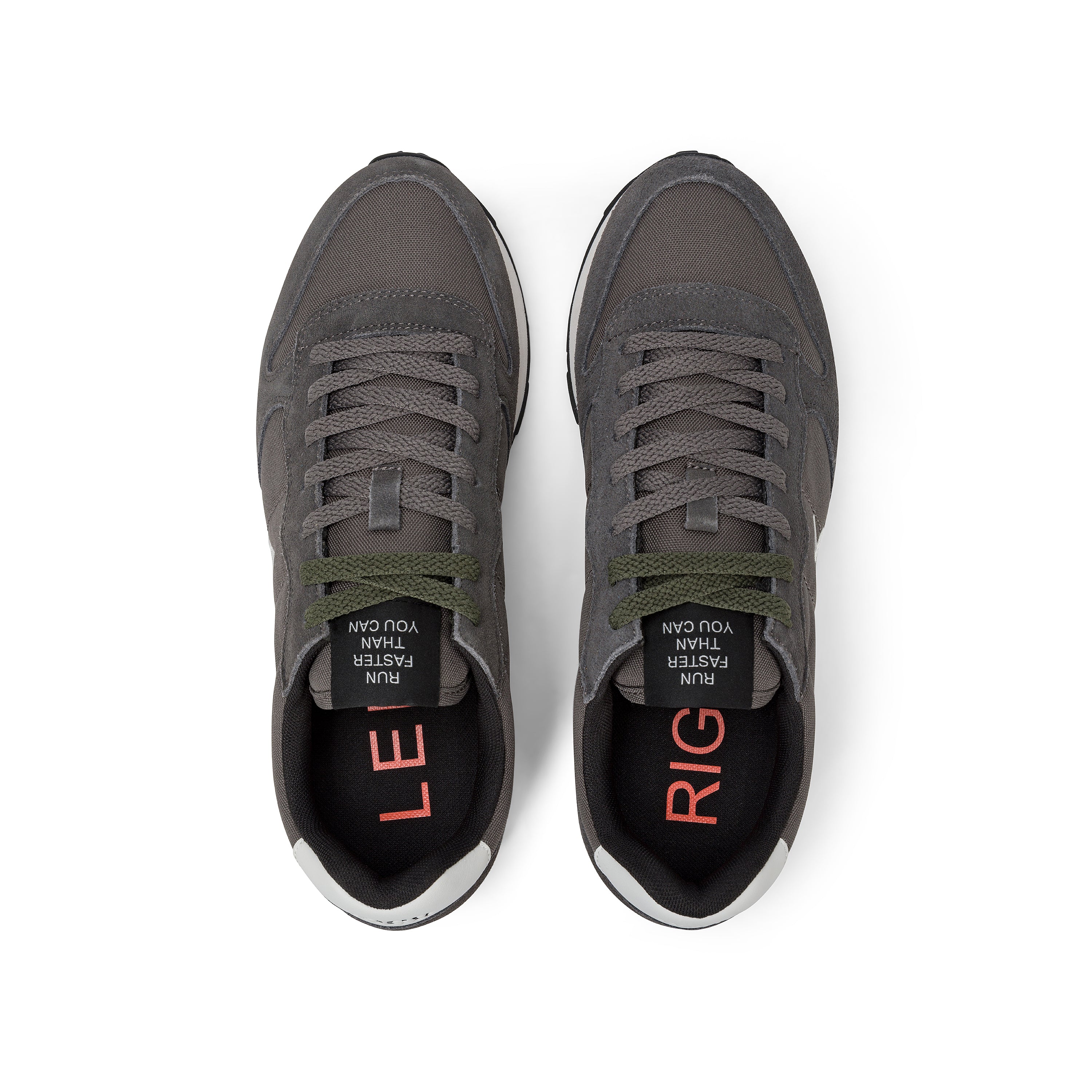 Sneakers SUN68 "Tom Solid" Grigio Scuro con Dettagli Verde