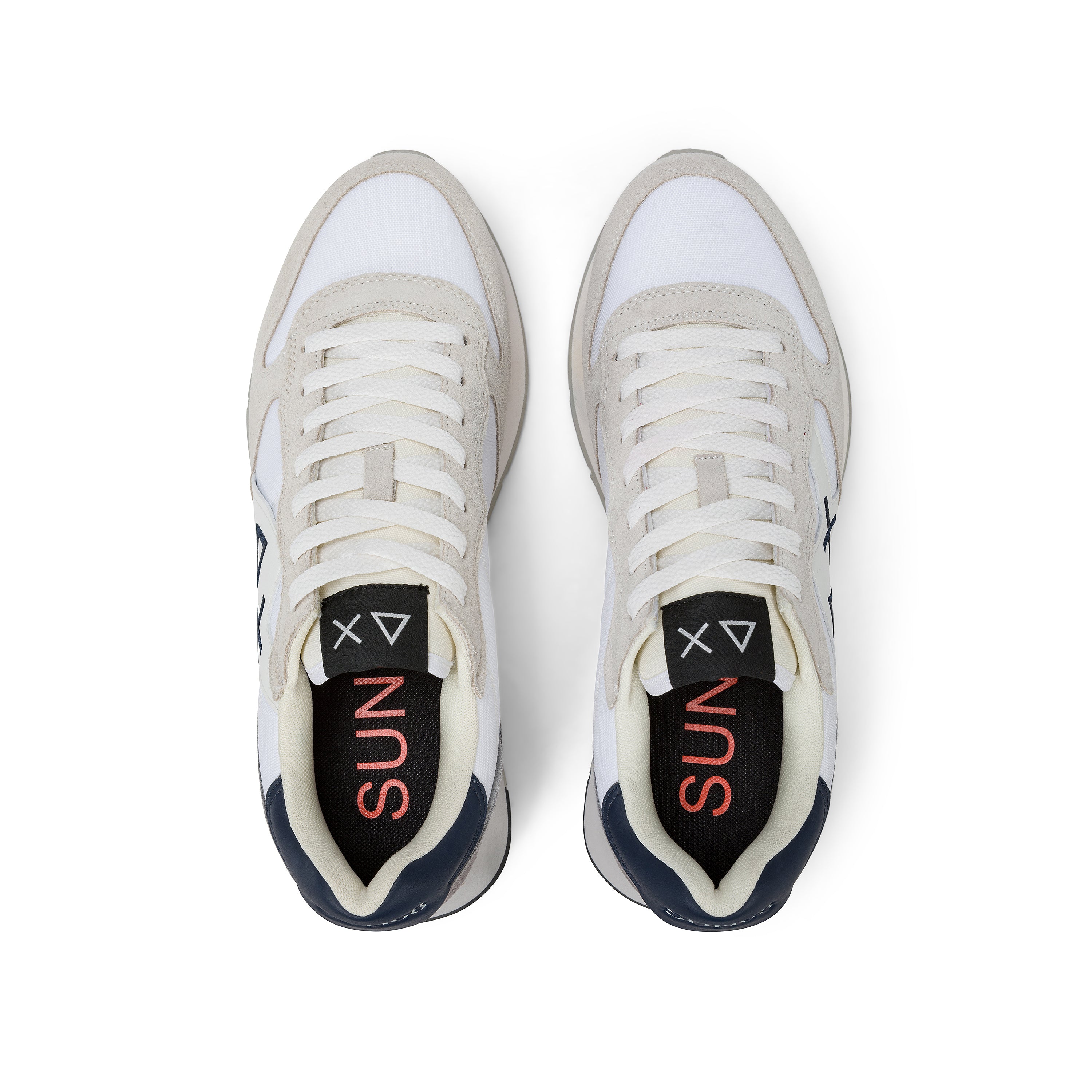 Sneakers SUN68 "Jaki Solid" Bianche con Dettagli Grigio