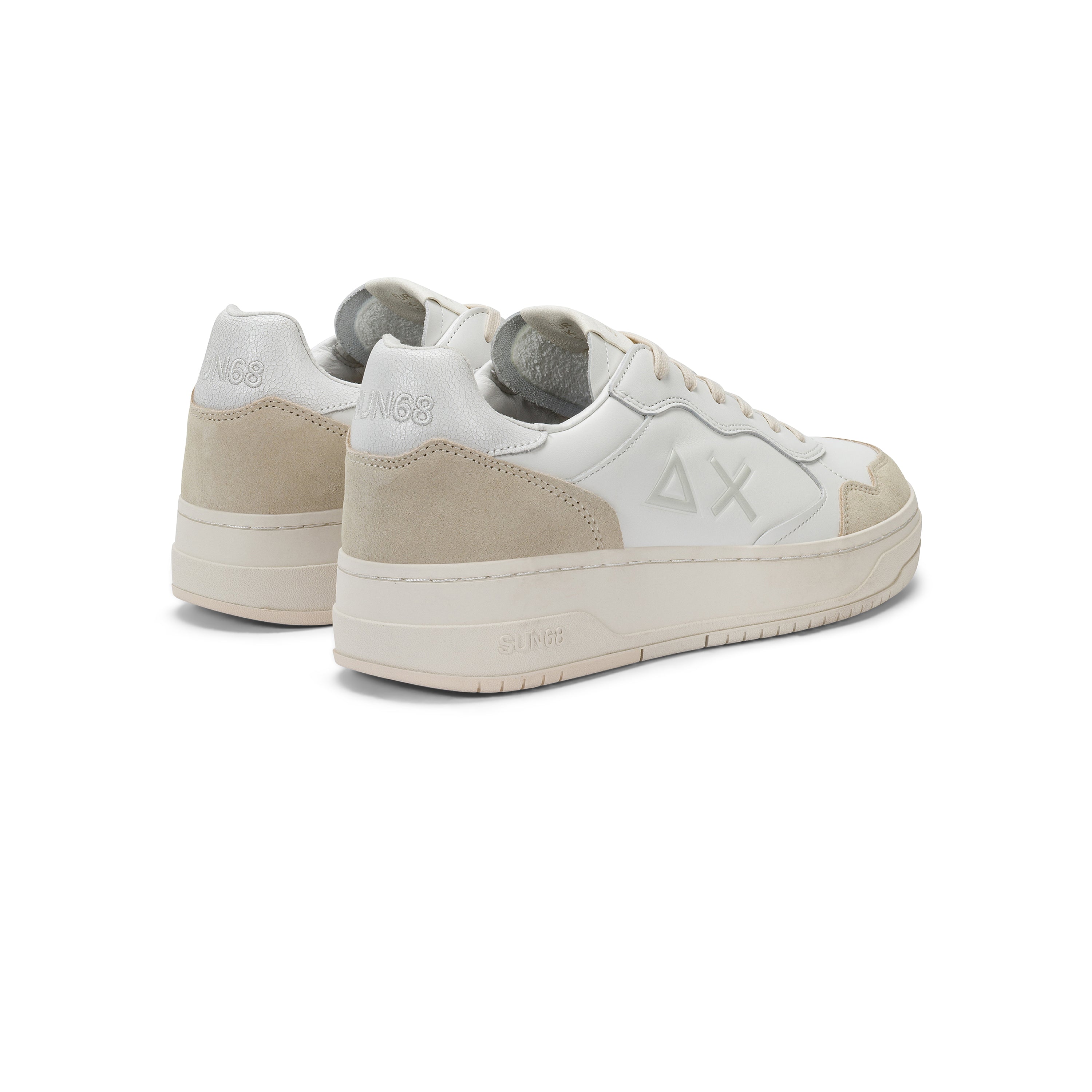 Sneakers "Big Basket" Bianche con Dettagli in Pelle Scamosciata