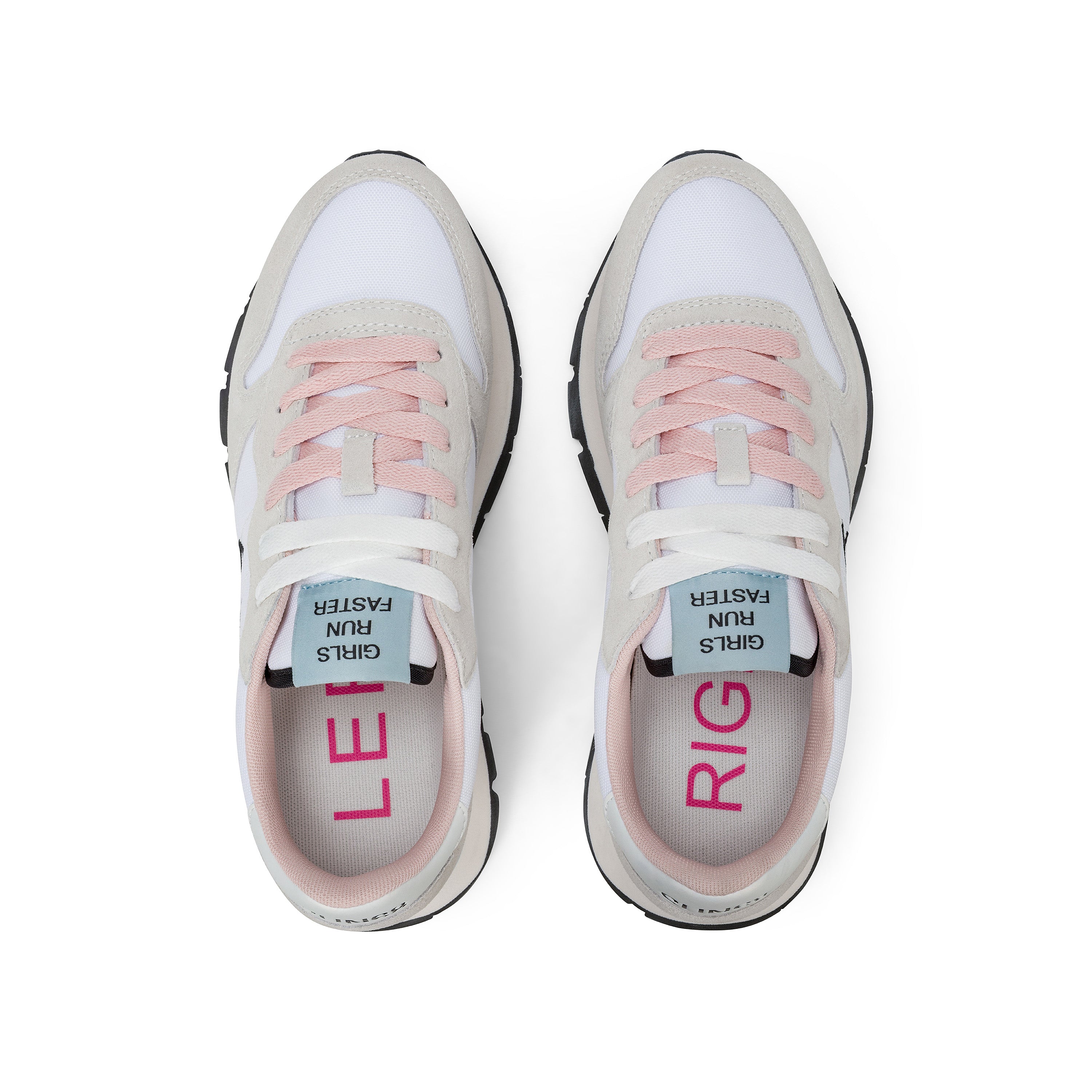 Sneakers "Ally Solid" Bianche con Dettagli Rosa e Azzurri