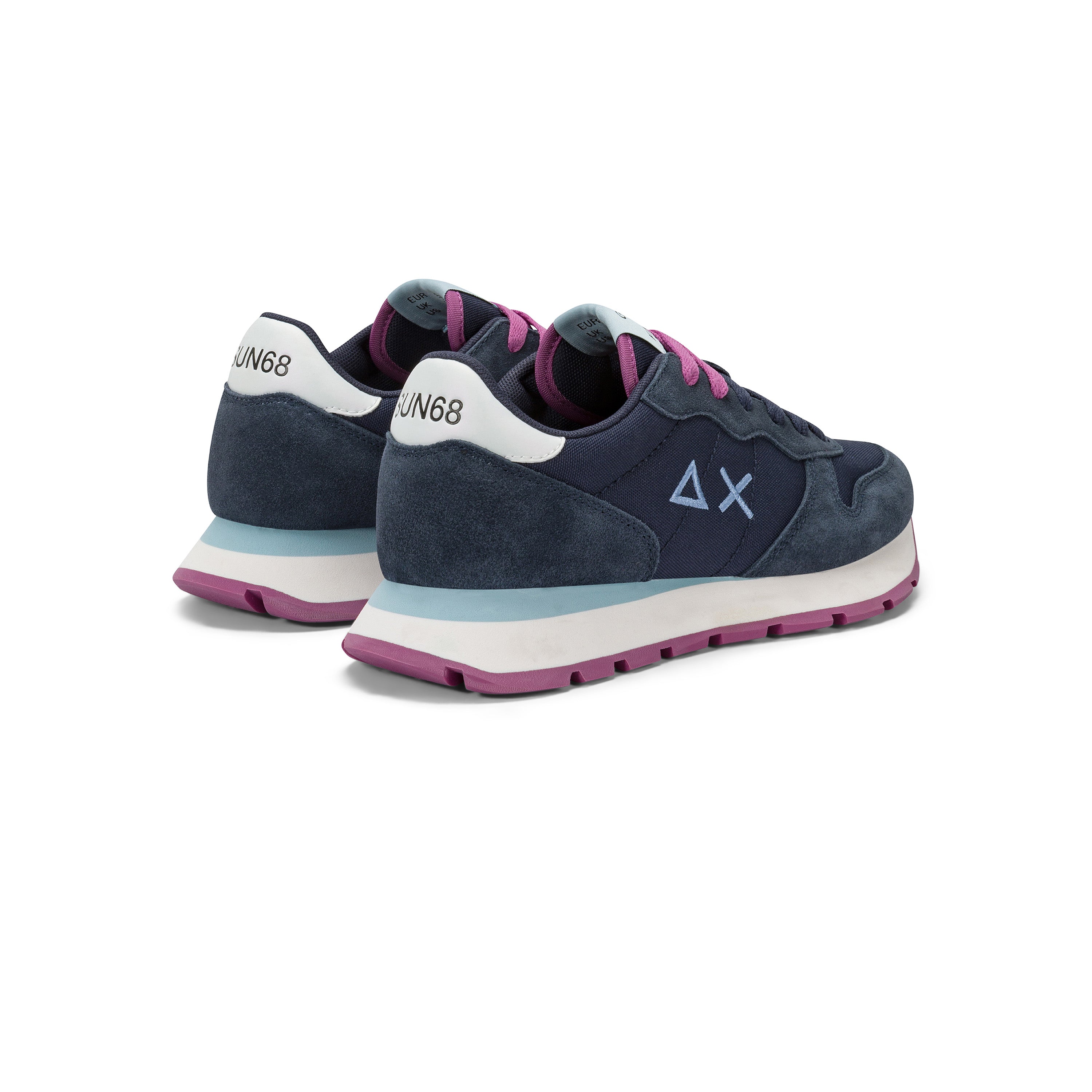 Sneakers "Ally Solid" blu con Dettagli Rosa e Azzurri