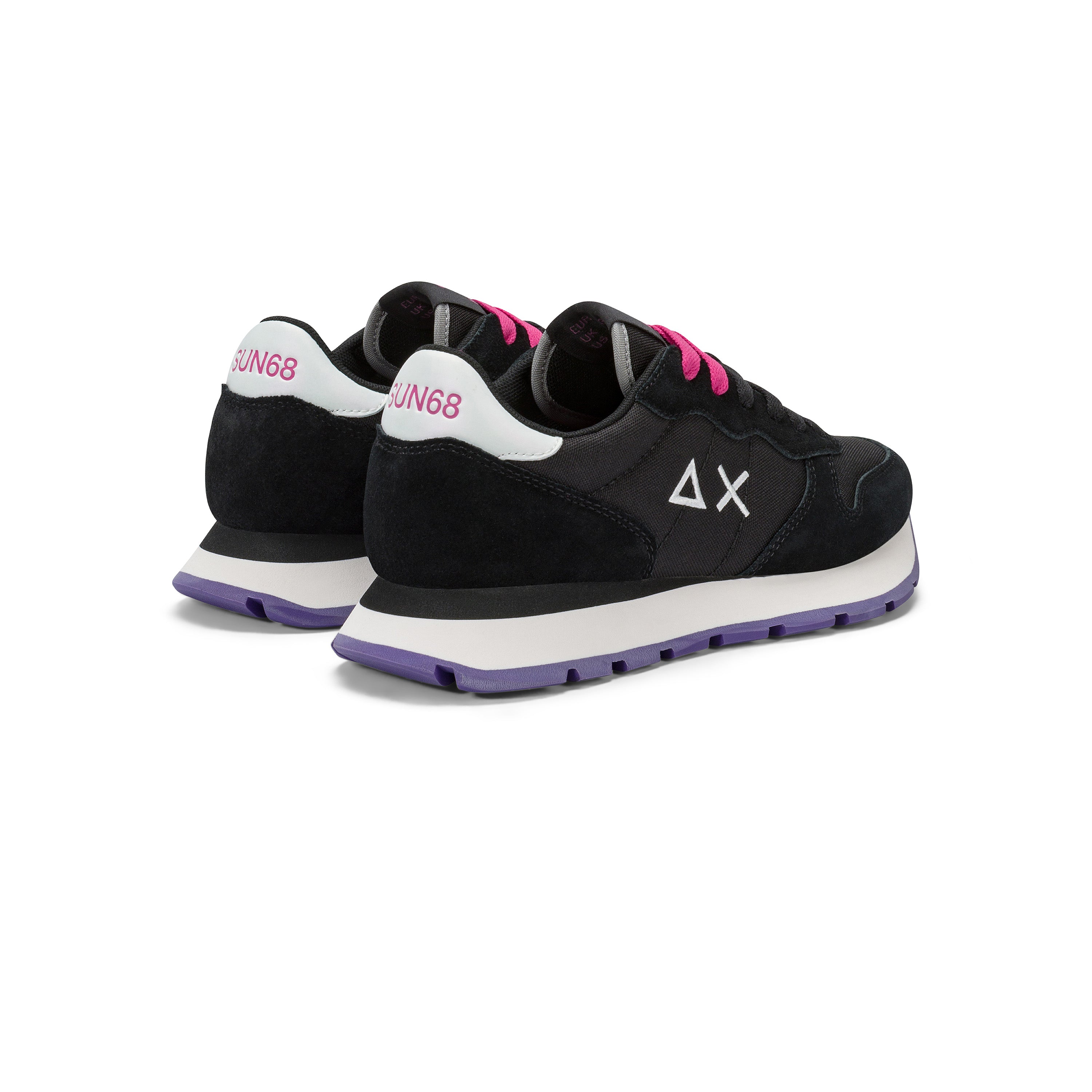 Sneakers "Ally Solid" Nero con Dettagli Rosa
