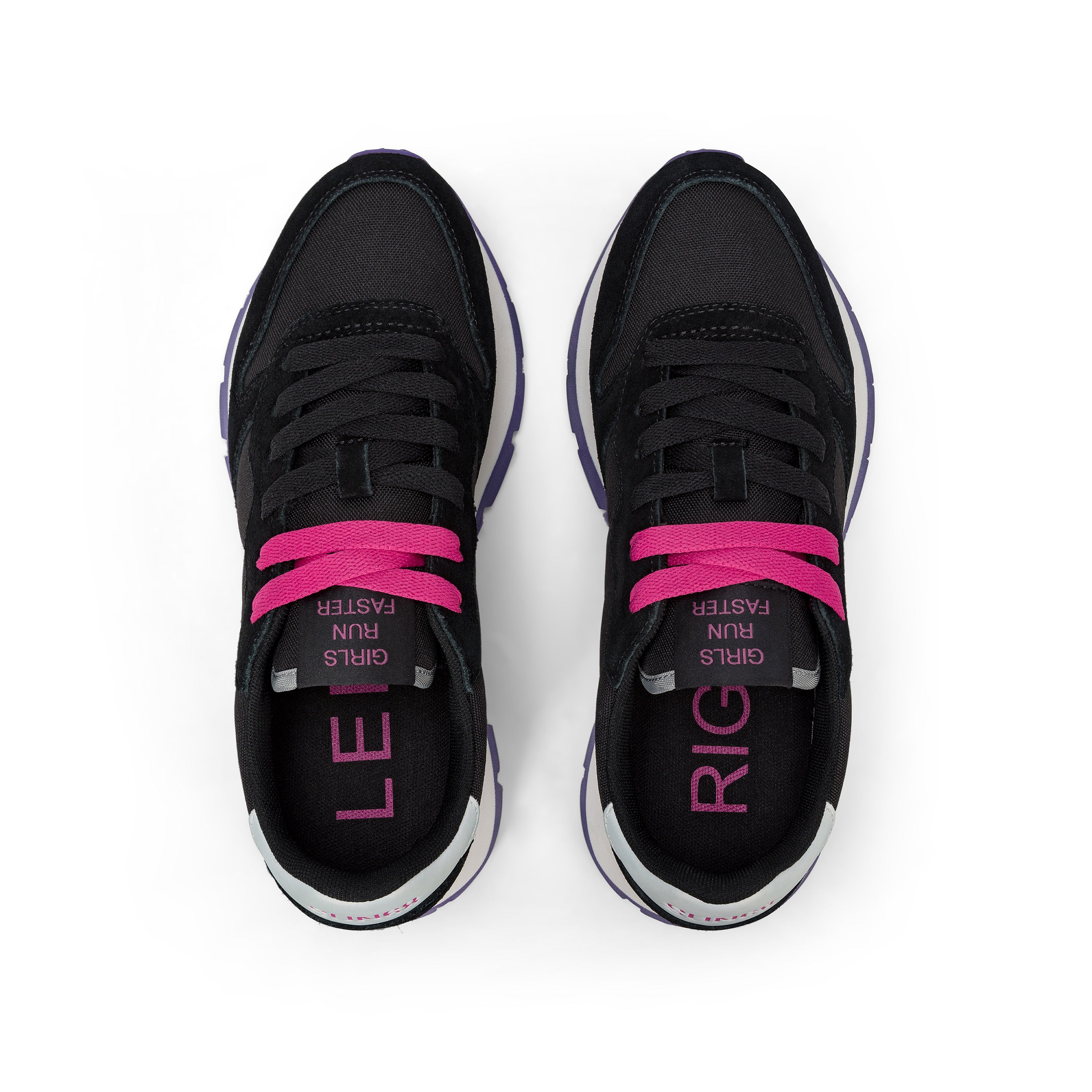Sneakers "Ally Solid" Nero con Dettagli Rosa
