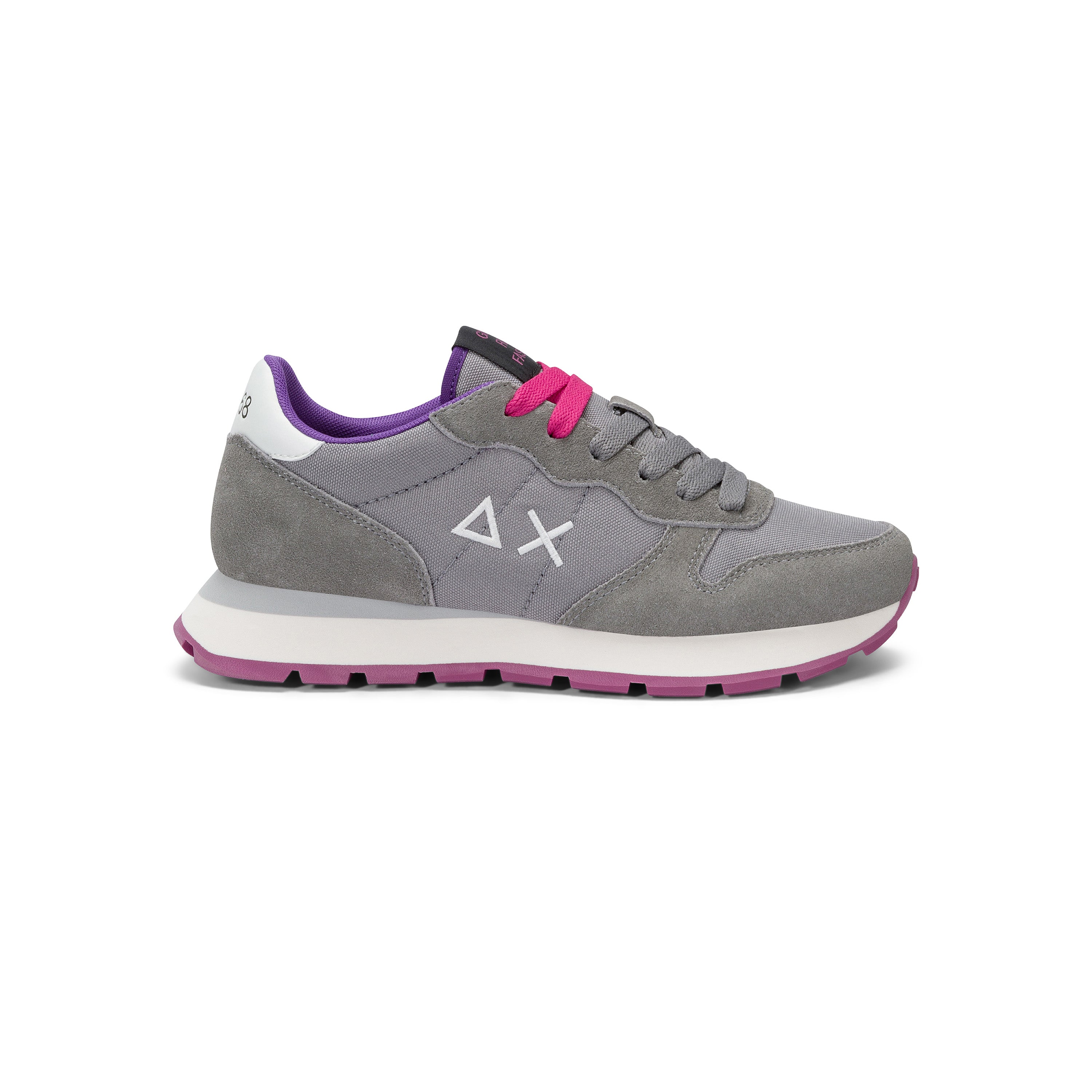 Sneakers "Ally Solid" Grigie con Dettagli Fucsia