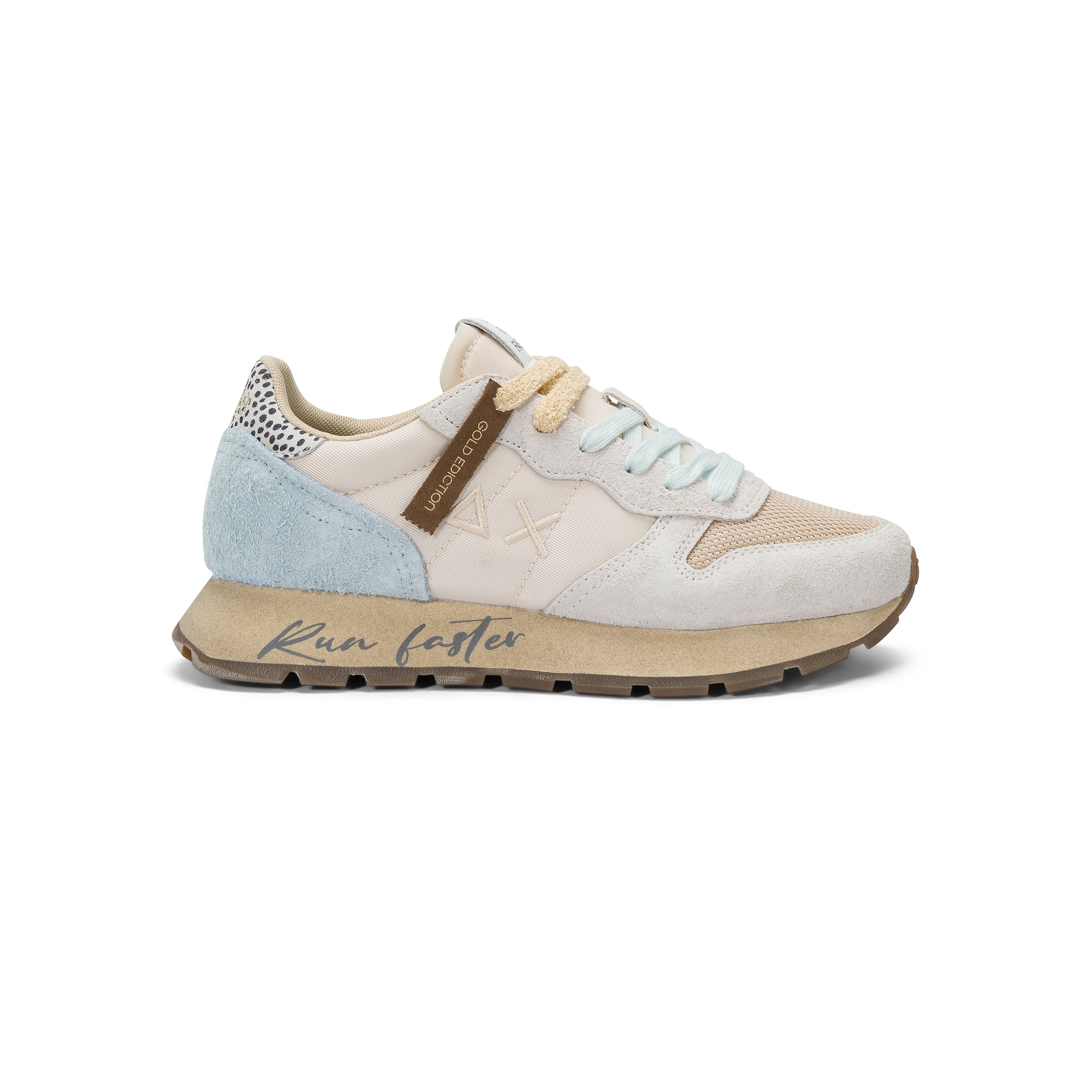 Sneakers Donna SUN68 "Ally Vintage" Bianche con Dettagli Animalier