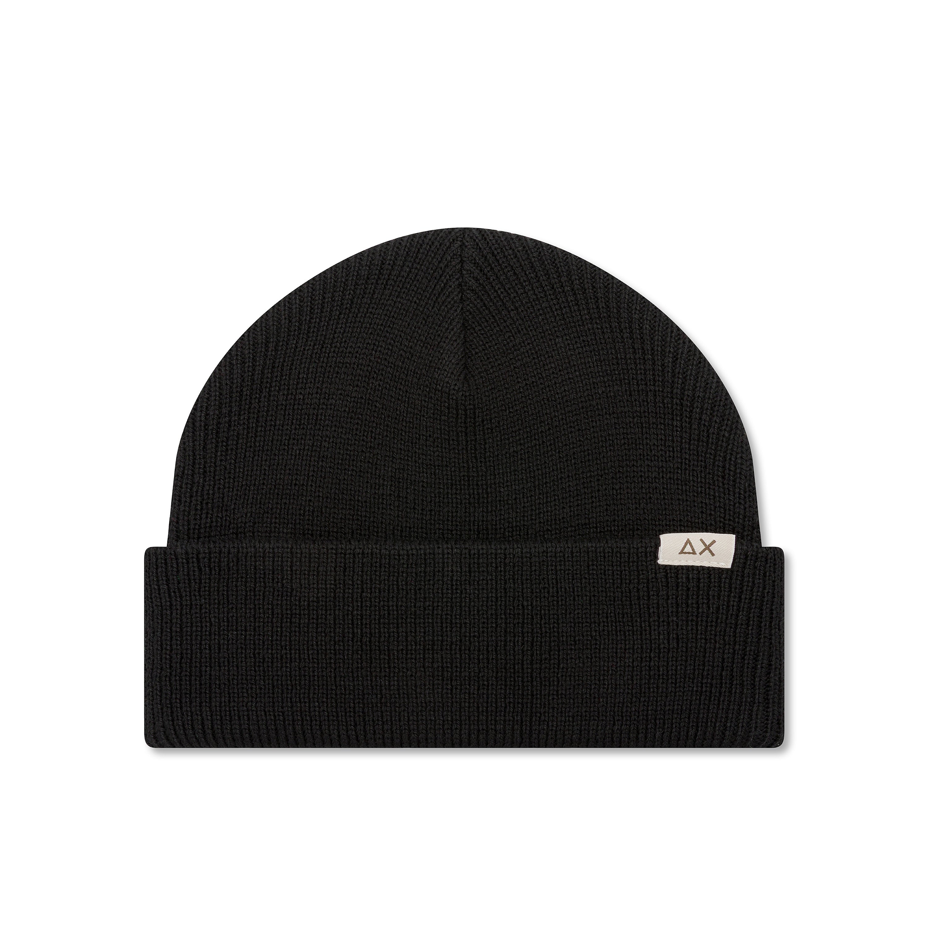 Cappello da Uomo in Misto Lana nero con Logo Frontale SUN68
