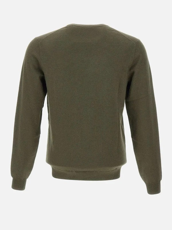 Maglione verde militare in Lana e Cotone