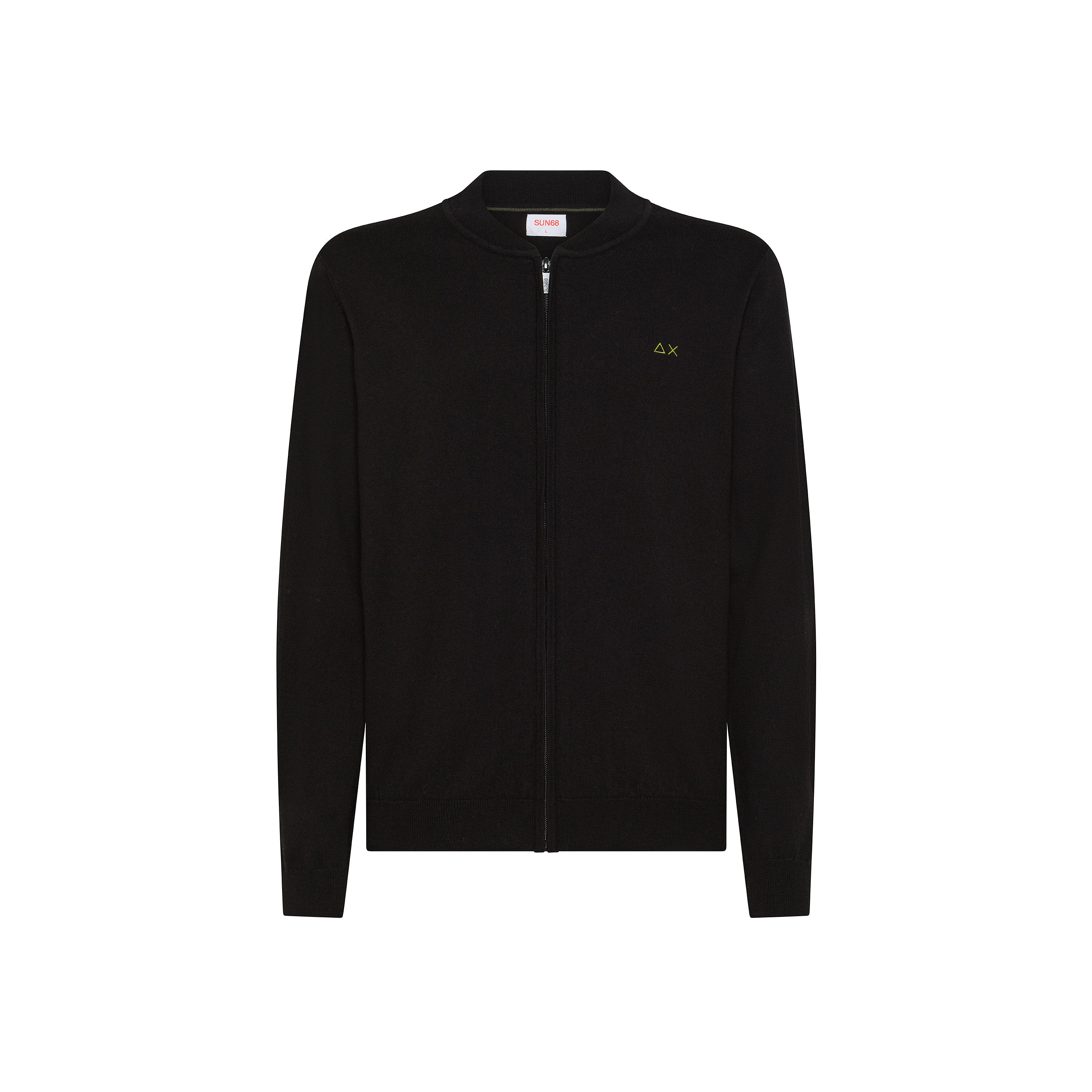 Maglia Uomo SUN68 "Bomber Sweater Basic" Nera con Zip