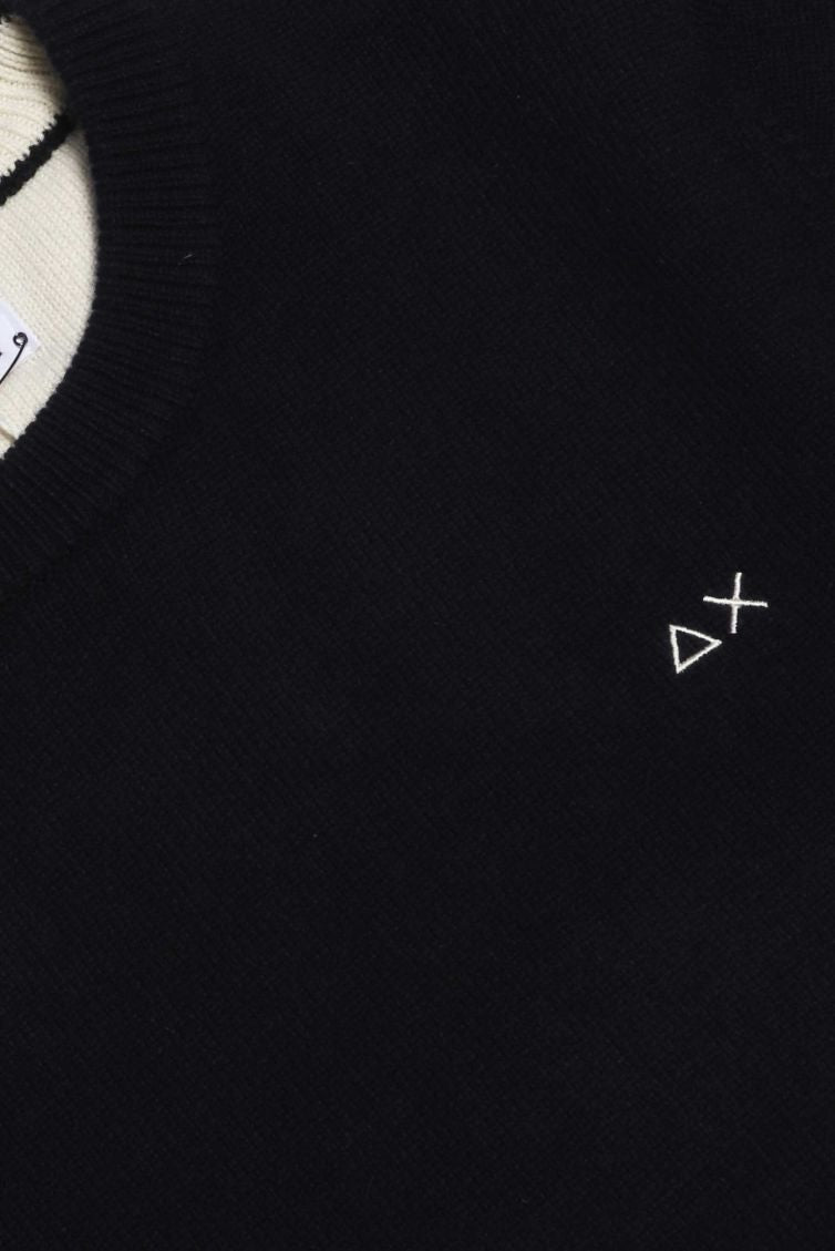 Maglia "Sweater Warm" Blu Navy in Lana e Cashmere