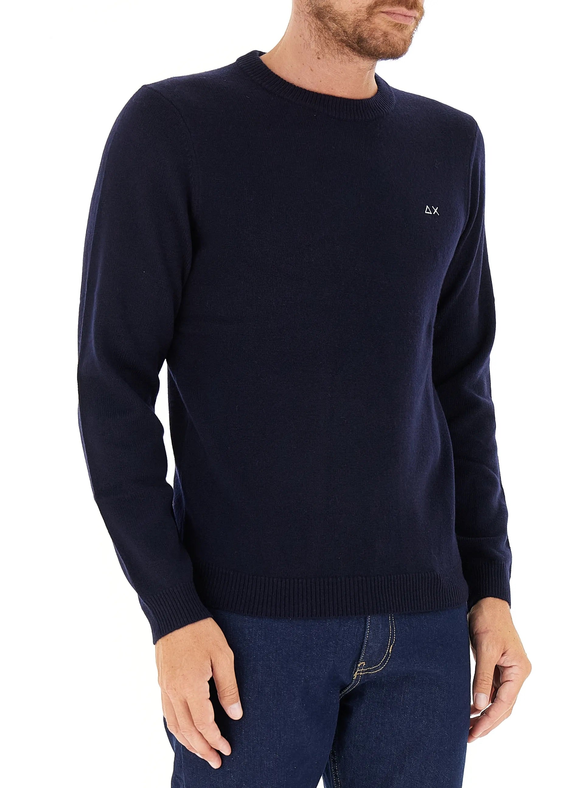 Maglia "Sweater Warm" Blu Navy in Lana e Cashmere