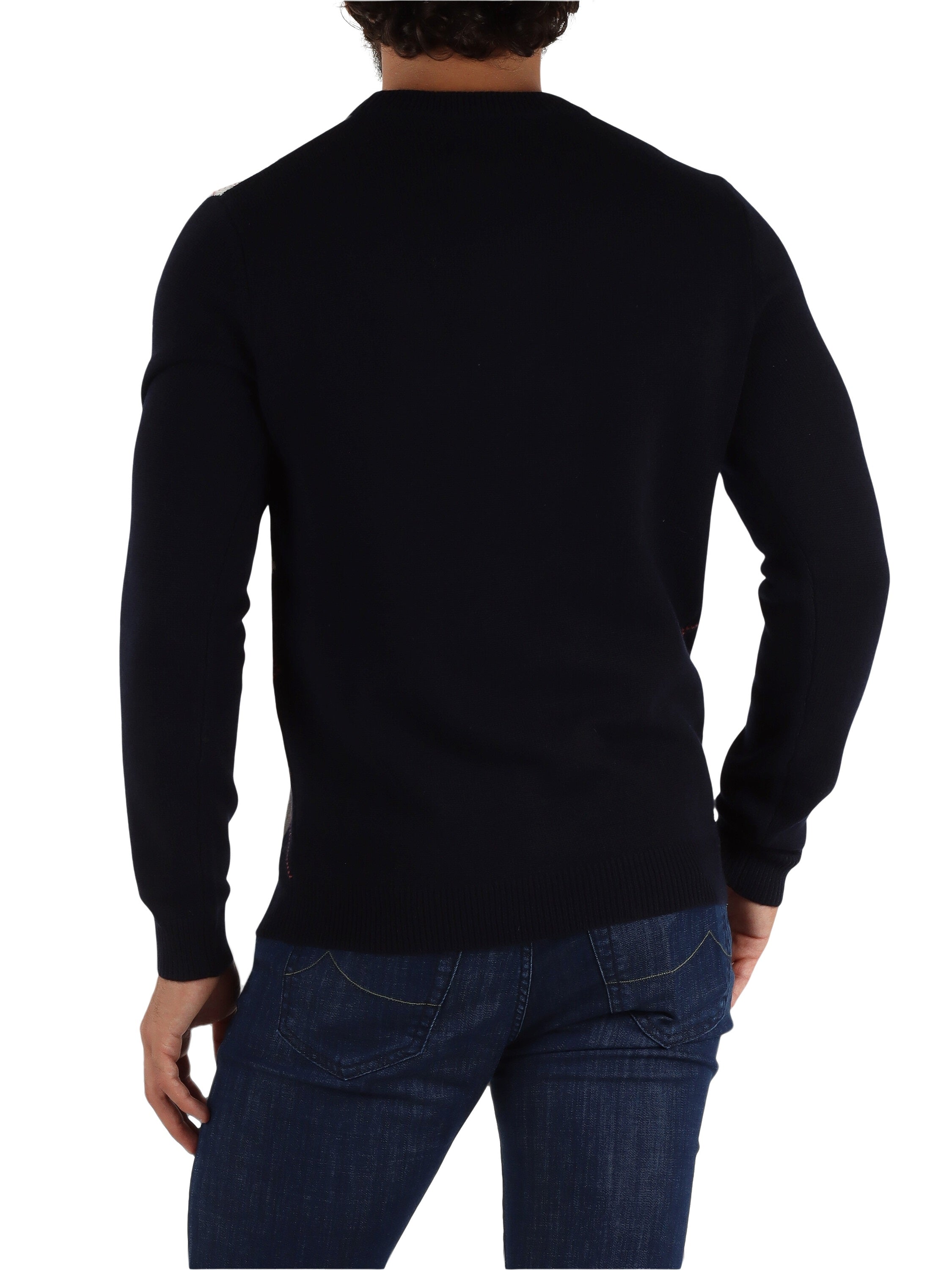 Maglia "Sweater Argyle Warm" Navy Blu e Grigio Scuro