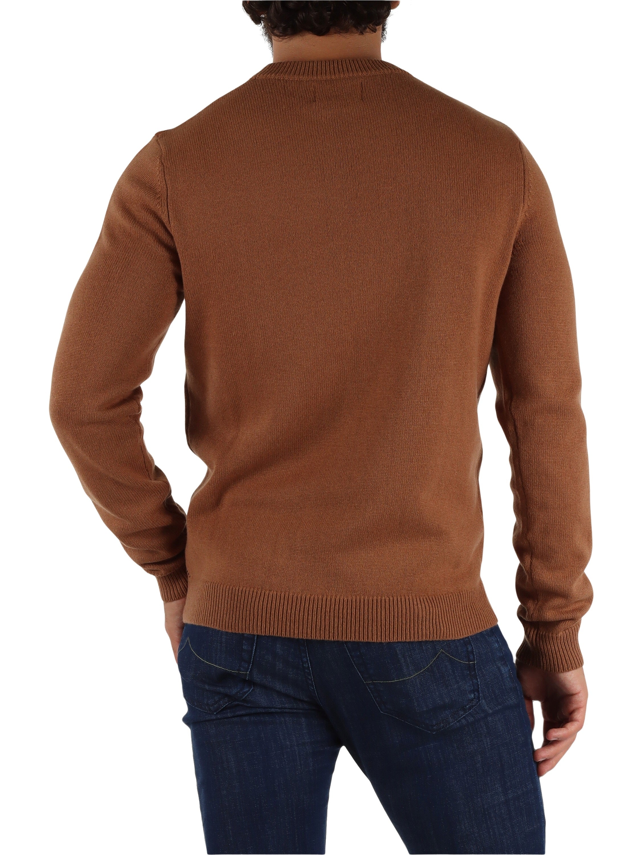 Maglia "Sweater Argyle Warm" color volpe e bianco