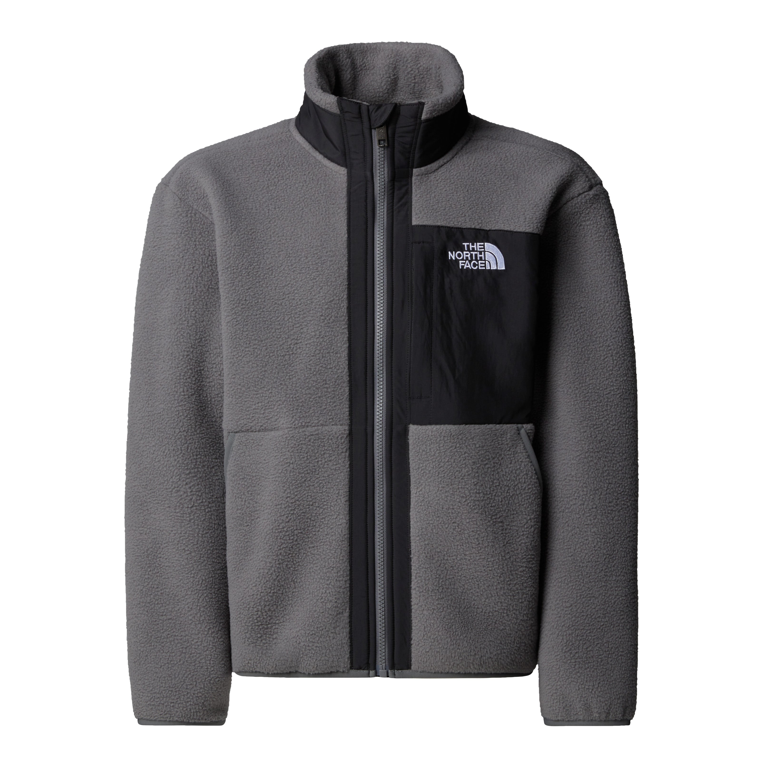 Giacca in pile "Yumiori"grigio/nero in materiale riciclato