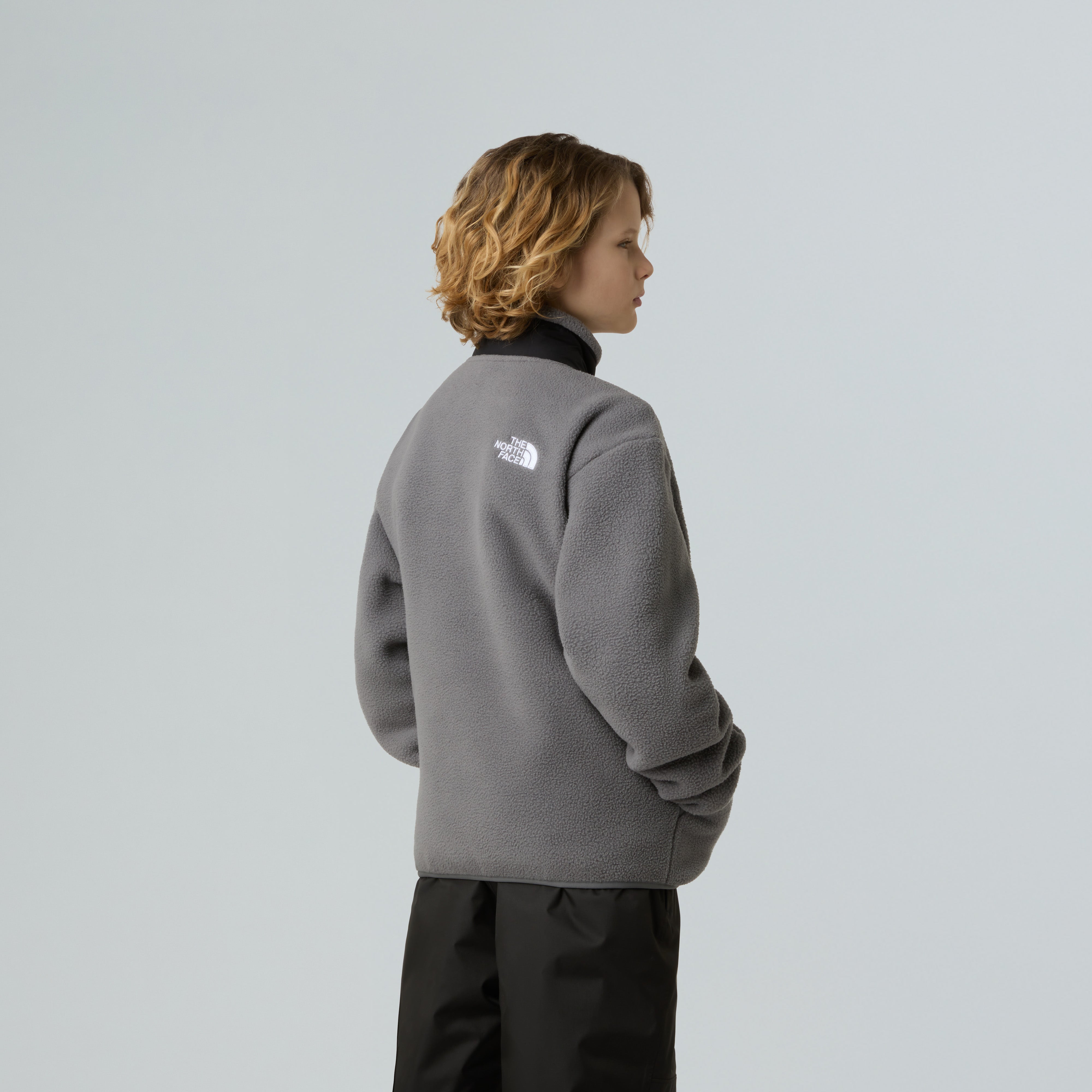 Giacca in pile "Yumiori"grigio/nero in materiale riciclato