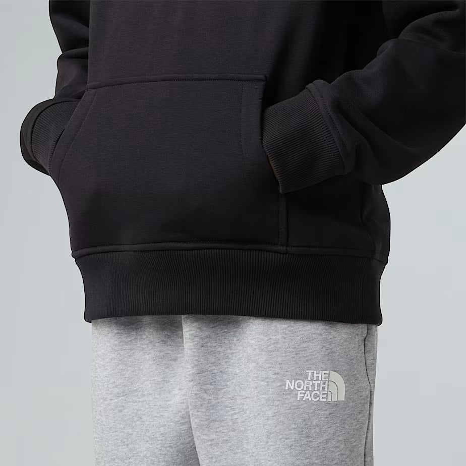 Felpa con Cappuccio "Drew Peak" nera con Logo bianco Ricamato