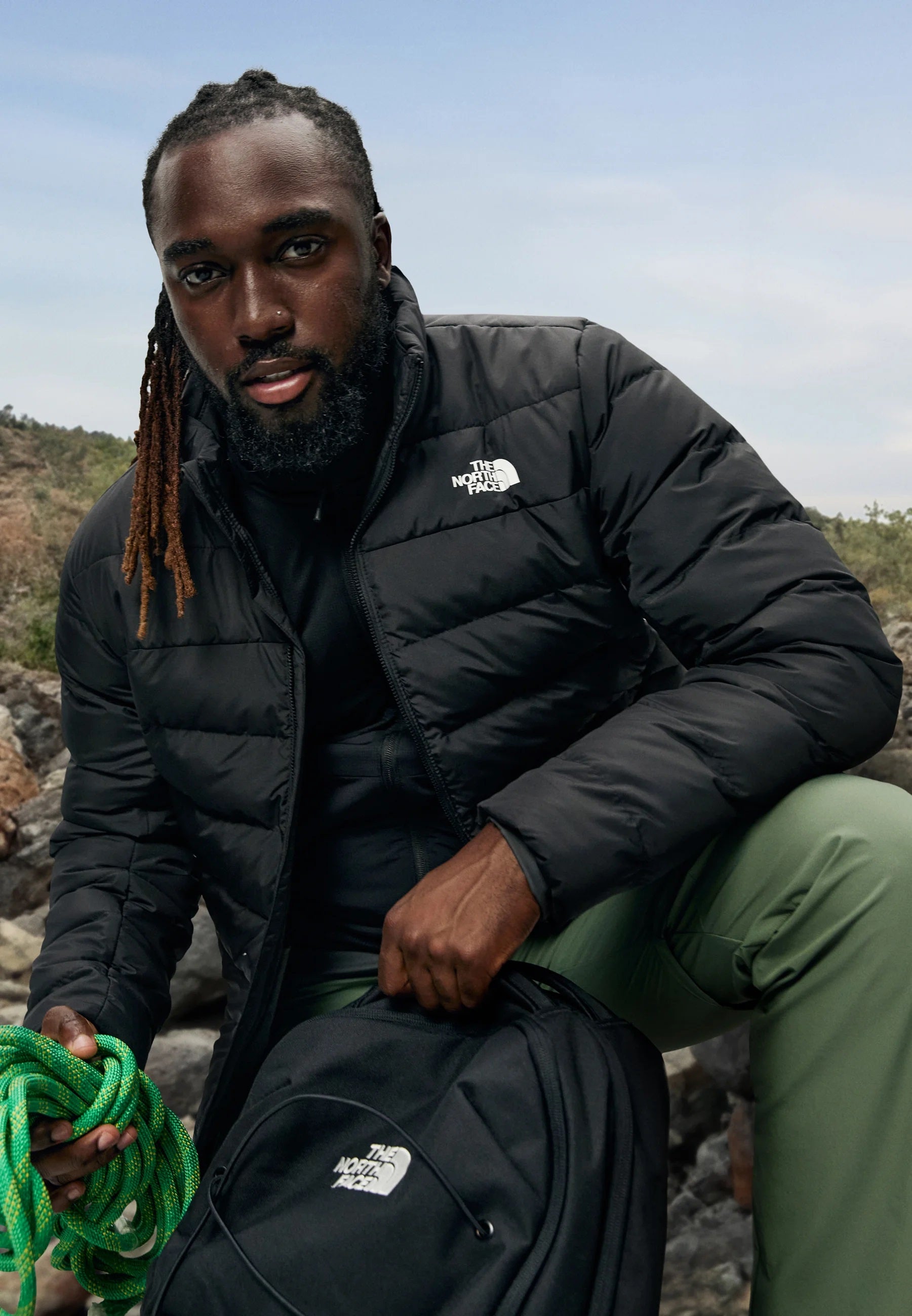 Giubbino nero "Aconcagua 3" Trapuntata con Finitura DWR