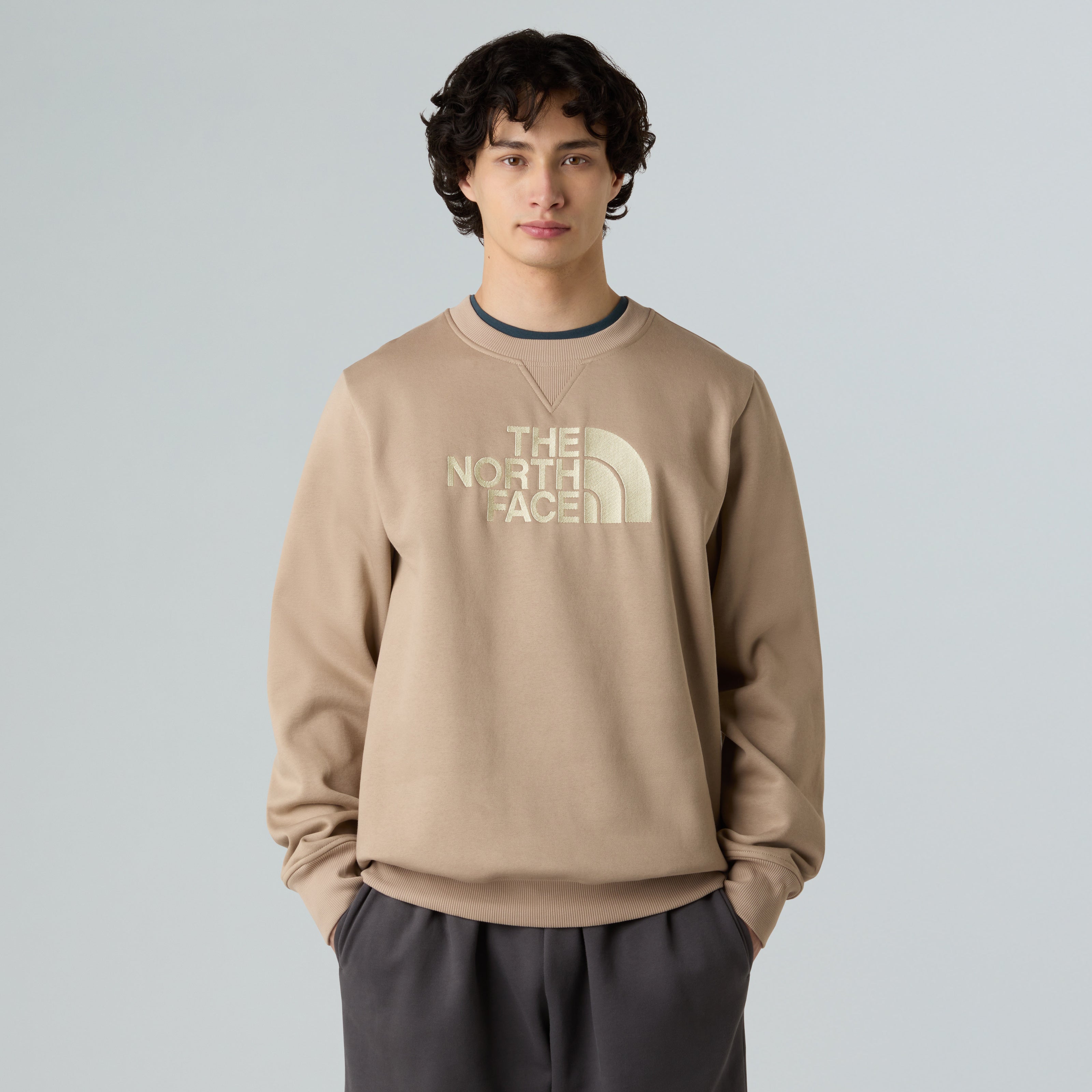 Felpa "Drew Peak" Grigia Mushroom Grey-Gravel con Logo Ricamato