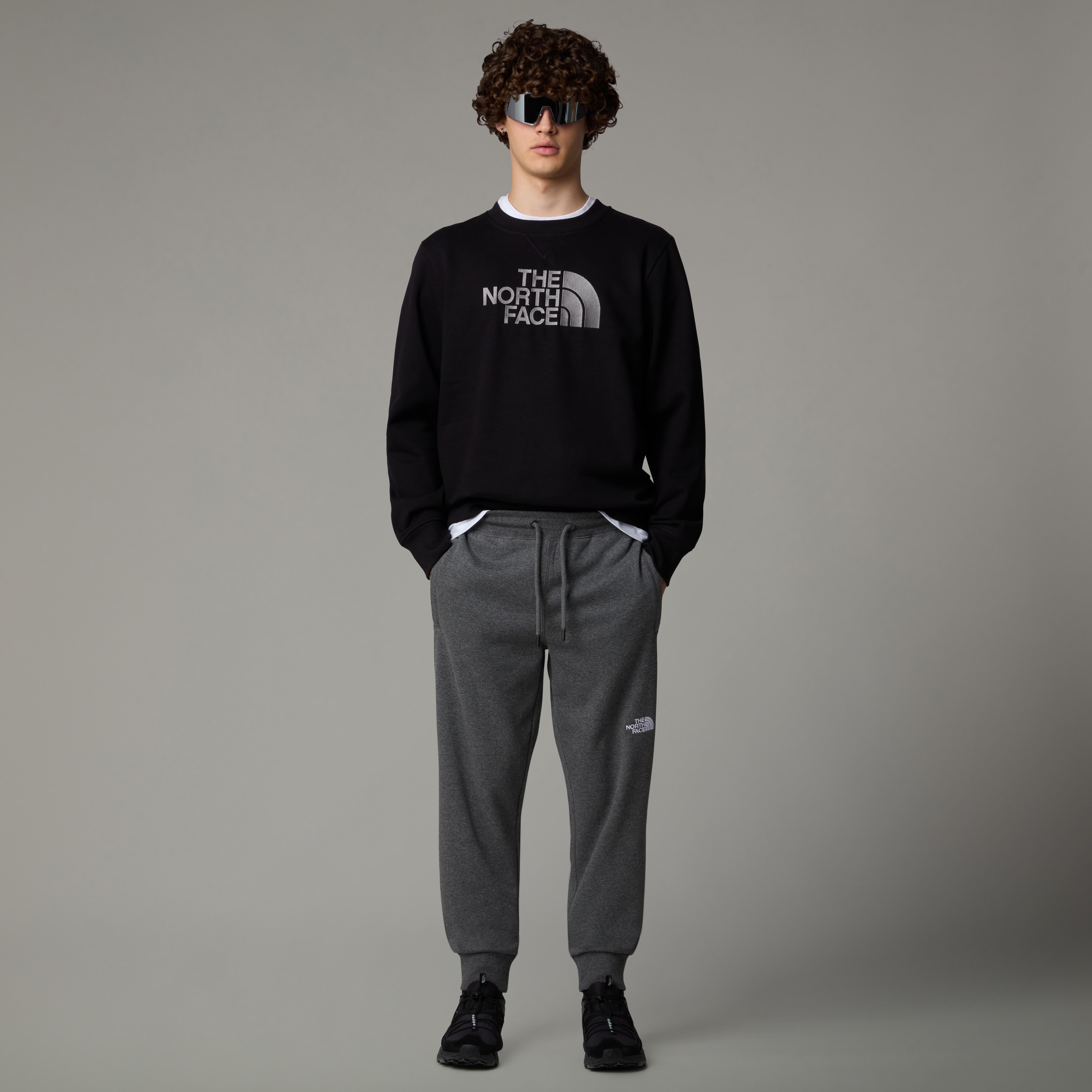 Felpa "Drew Peak" nera con Logo Ricamato