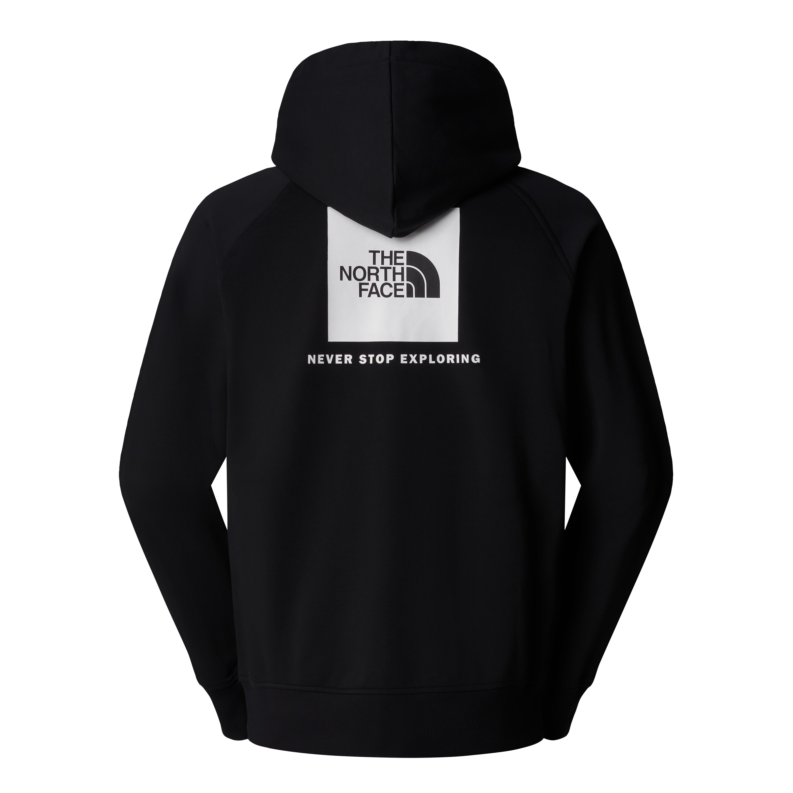 Felpa con cappuccio "NSE Box" nera da uomo con maniche raglan
