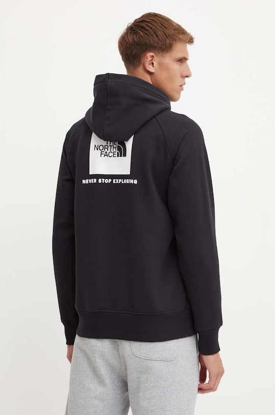 Felpa con cappuccio "NSE Box" nera da uomo con maniche raglan