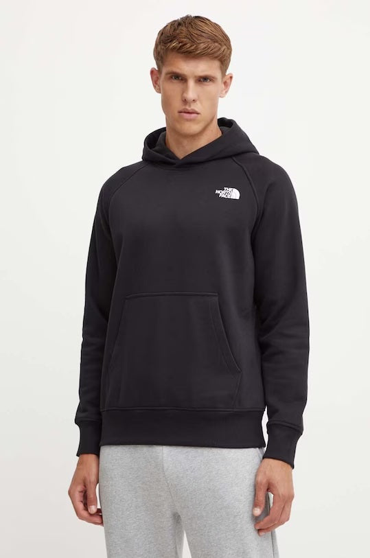 Felpa con cappuccio "NSE Box" nera da uomo con maniche raglan