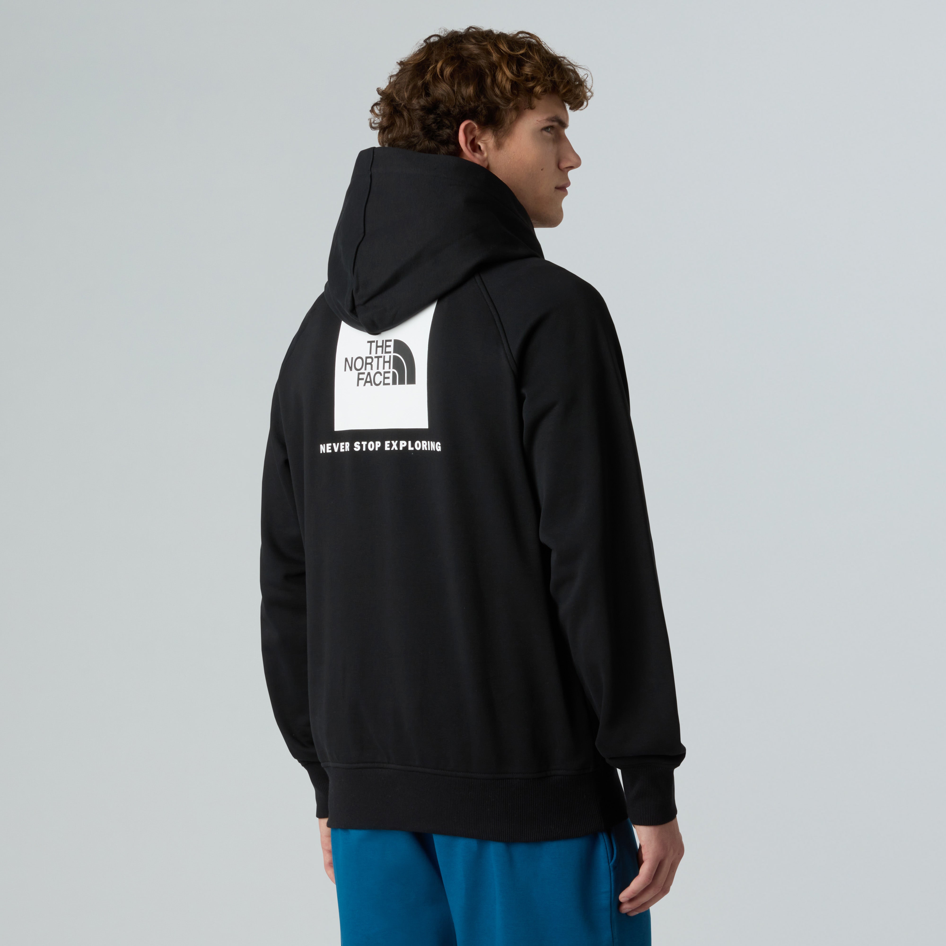 Felpa con cappuccio "NSE Box" nera da uomo con maniche raglan
