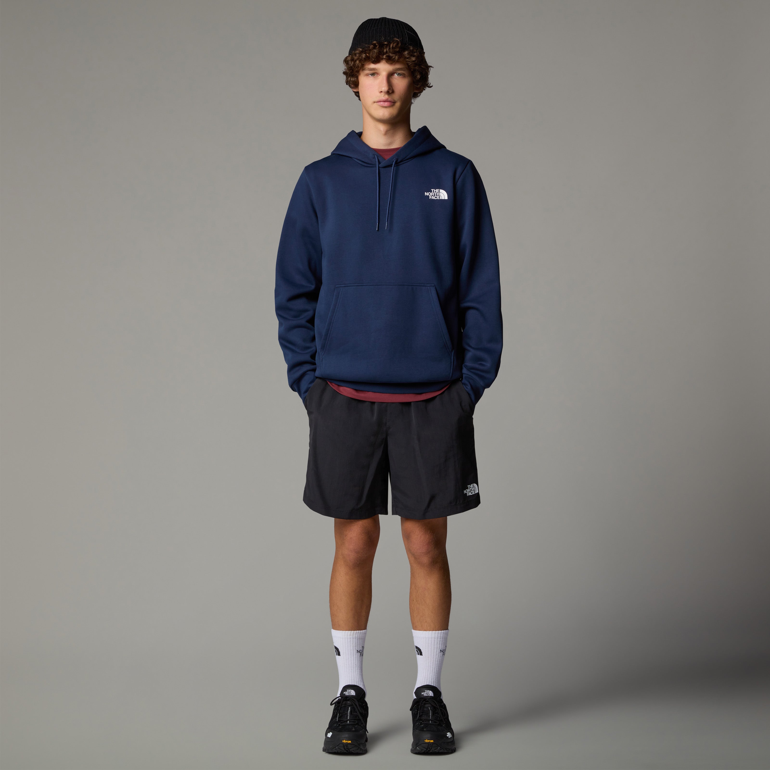Felpa con cappuccio "Simple Dome" blu navy in cotone elasticizzato