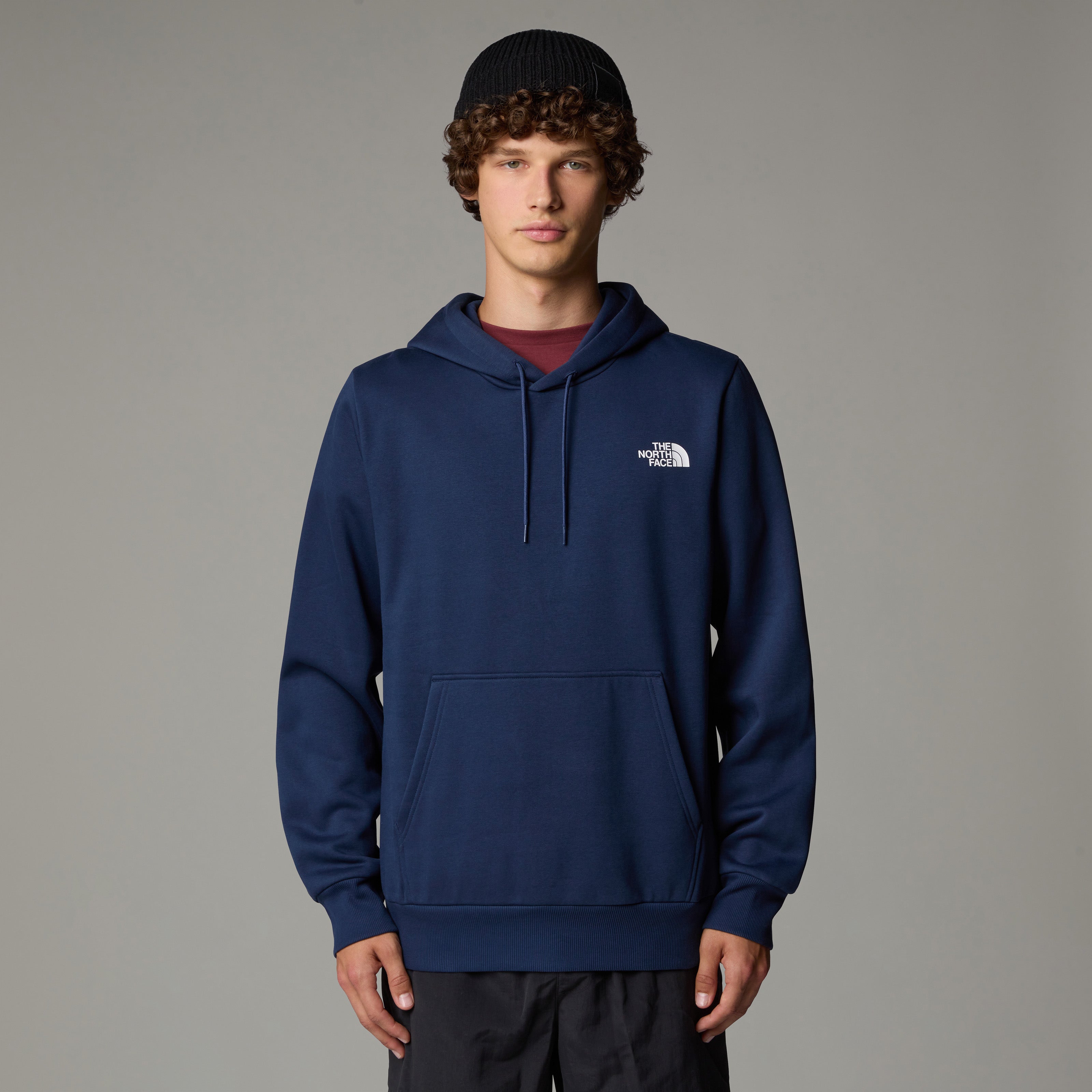 Felpa con cappuccio "Simple Dome" blu navy in cotone elasticizzato