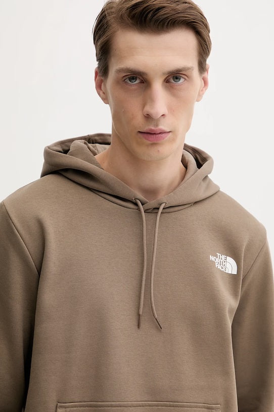 Felpa con cappuccio "Simple Dome" mocha brown in cotone