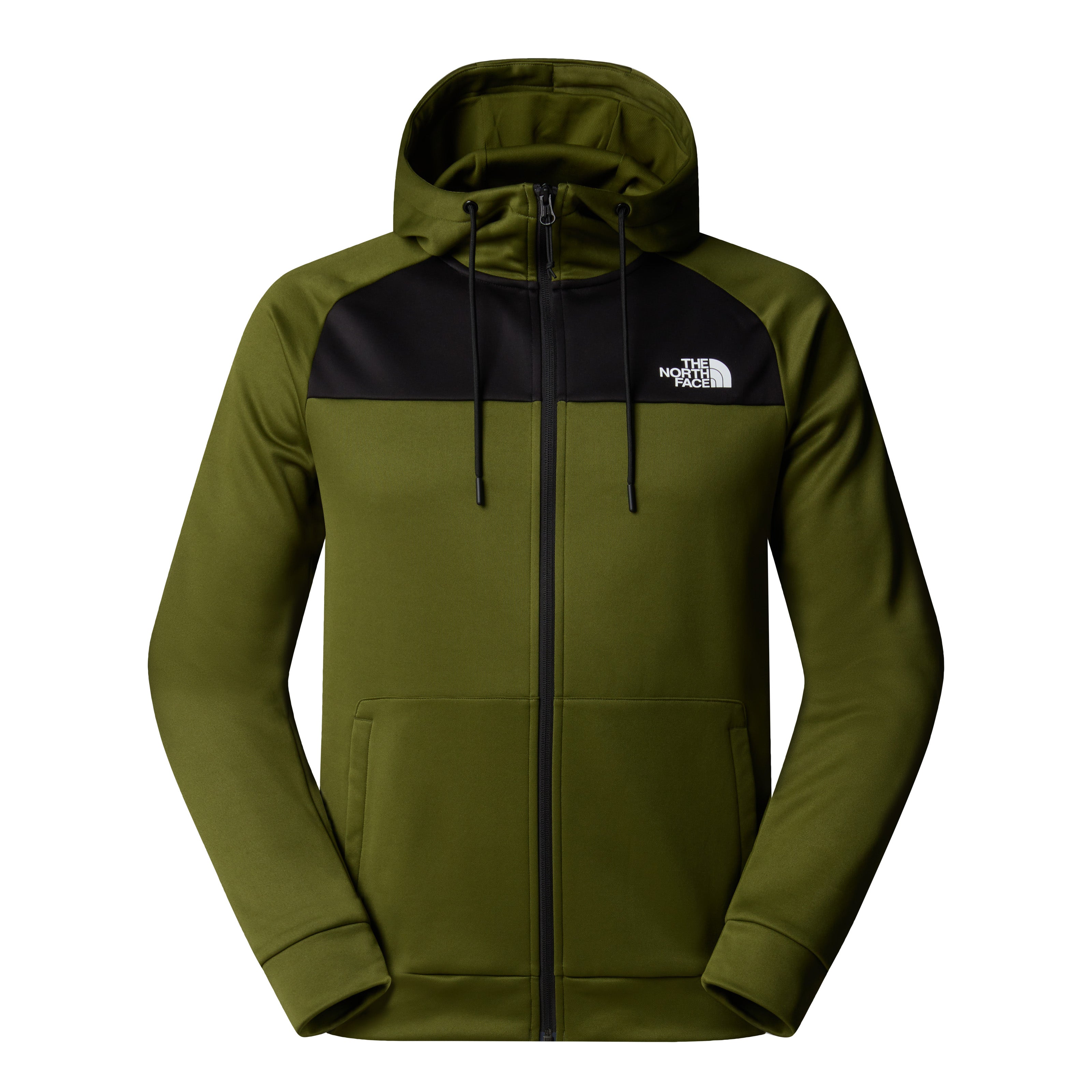 Felpa da trekking verde "Reaxion" con cappuccio e zip in fleece riciclato