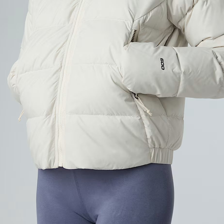 Piumino con cappuccio "Hyalite" bianco Dune in 600-fill riciclato
