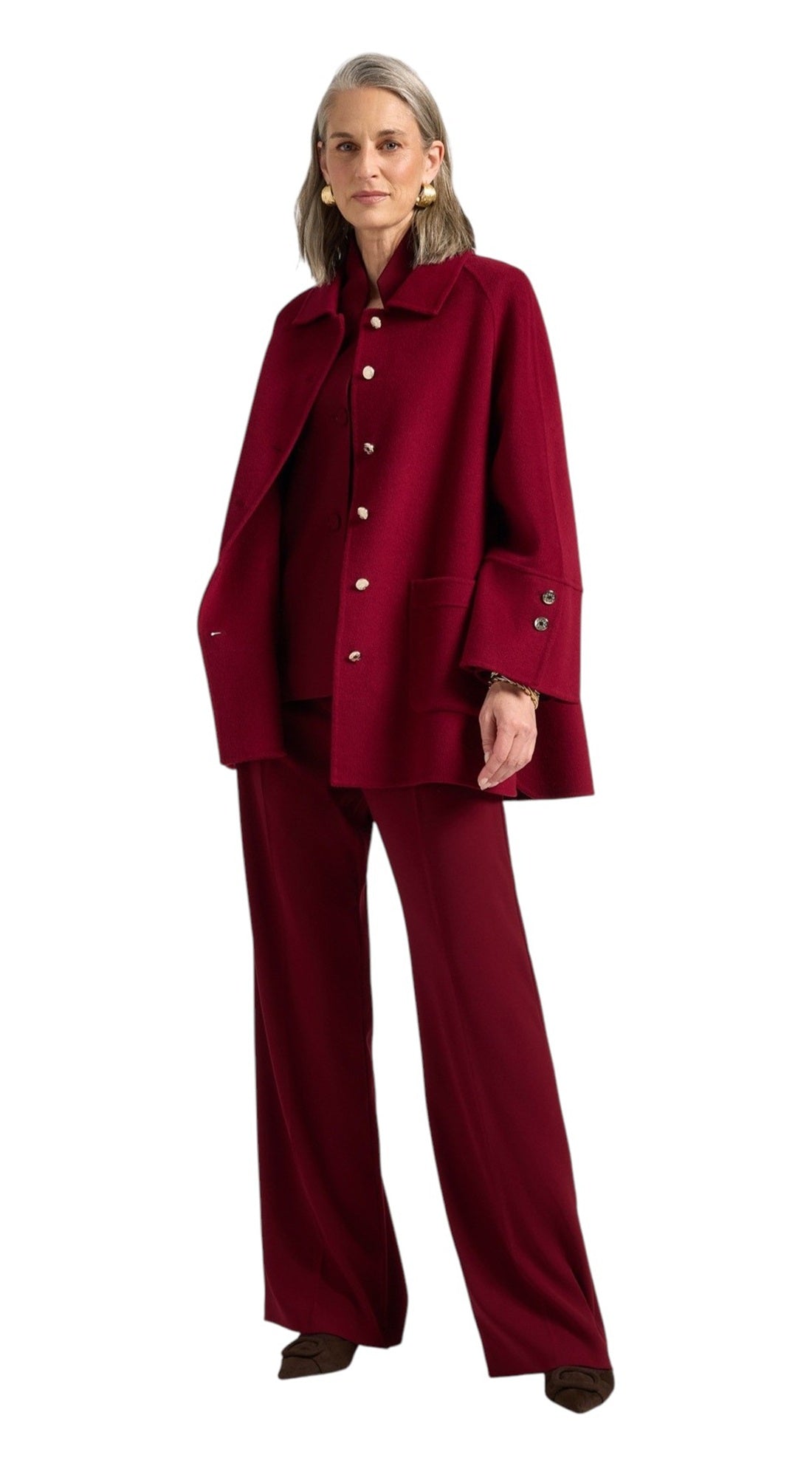 Cappotto Elena Mirò donna 8007Z000035N036 misto lana double Rosso