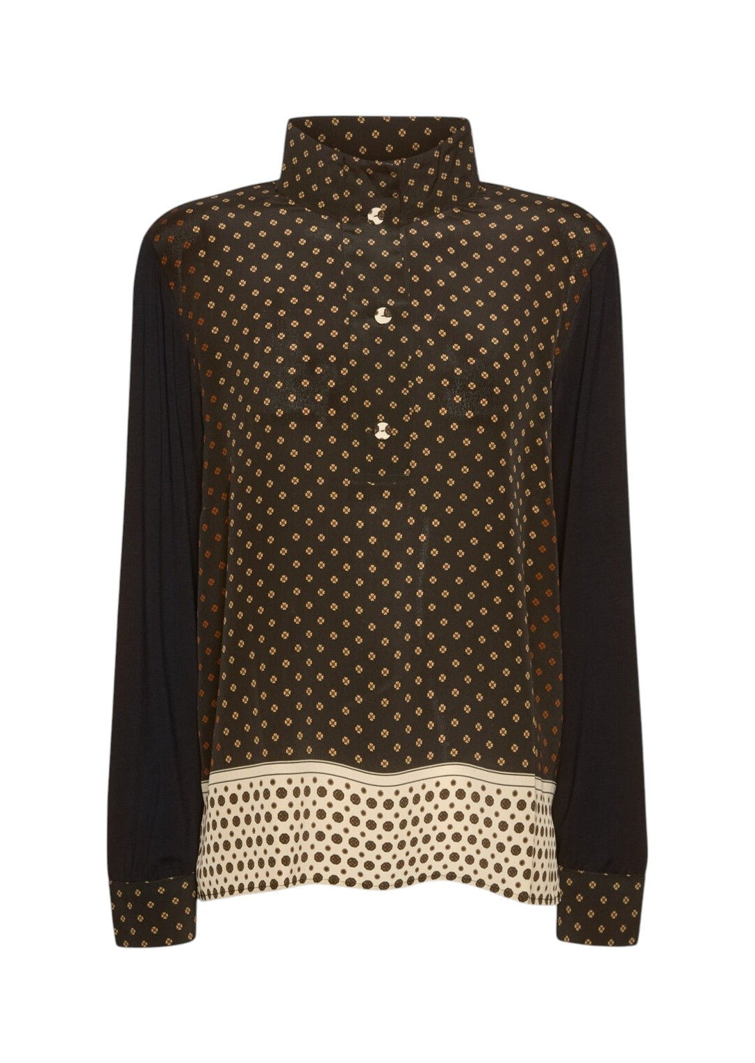 Polo Elena Mirò donna G051Z000702N033 bimateriale Nero