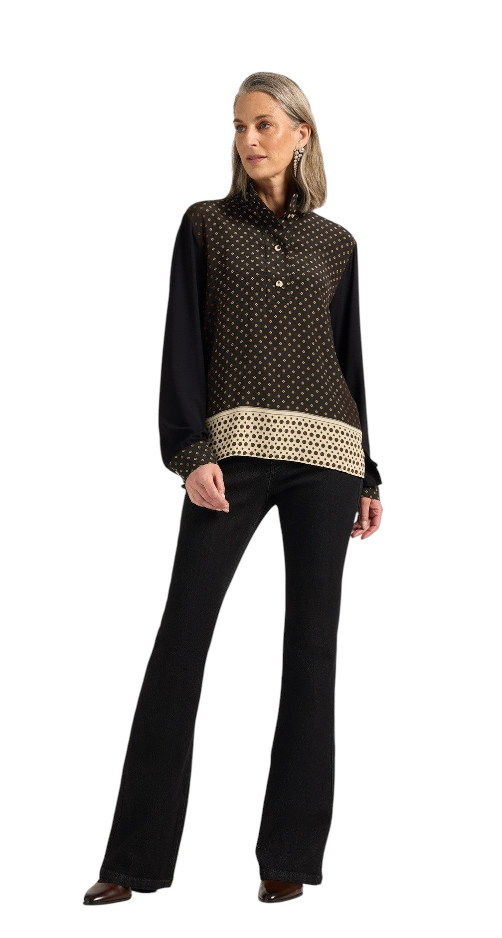 Polo Elena Mirò donna G051Z000702N033 bimateriale Nero