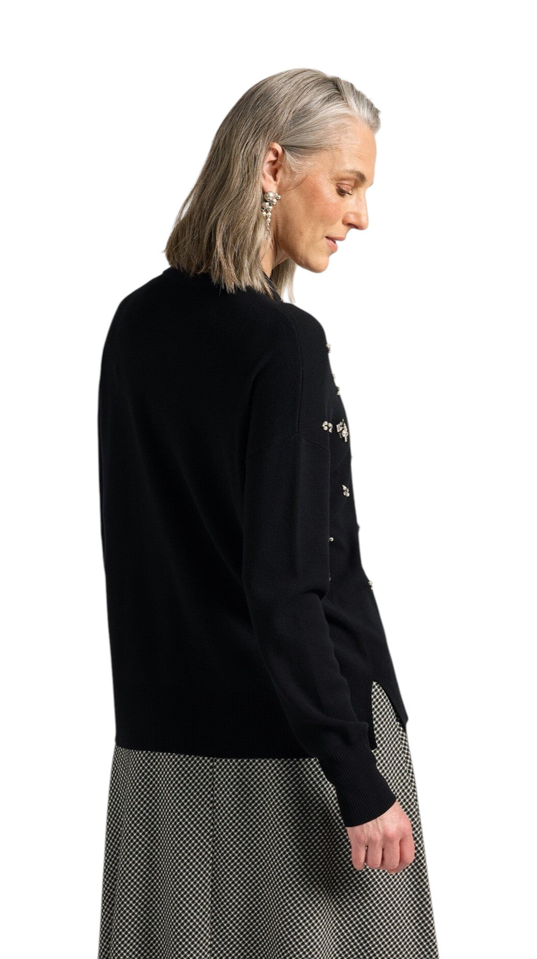 Maglia Elena Mirò donna M010Z000769N 033 ricamata a mano Nero