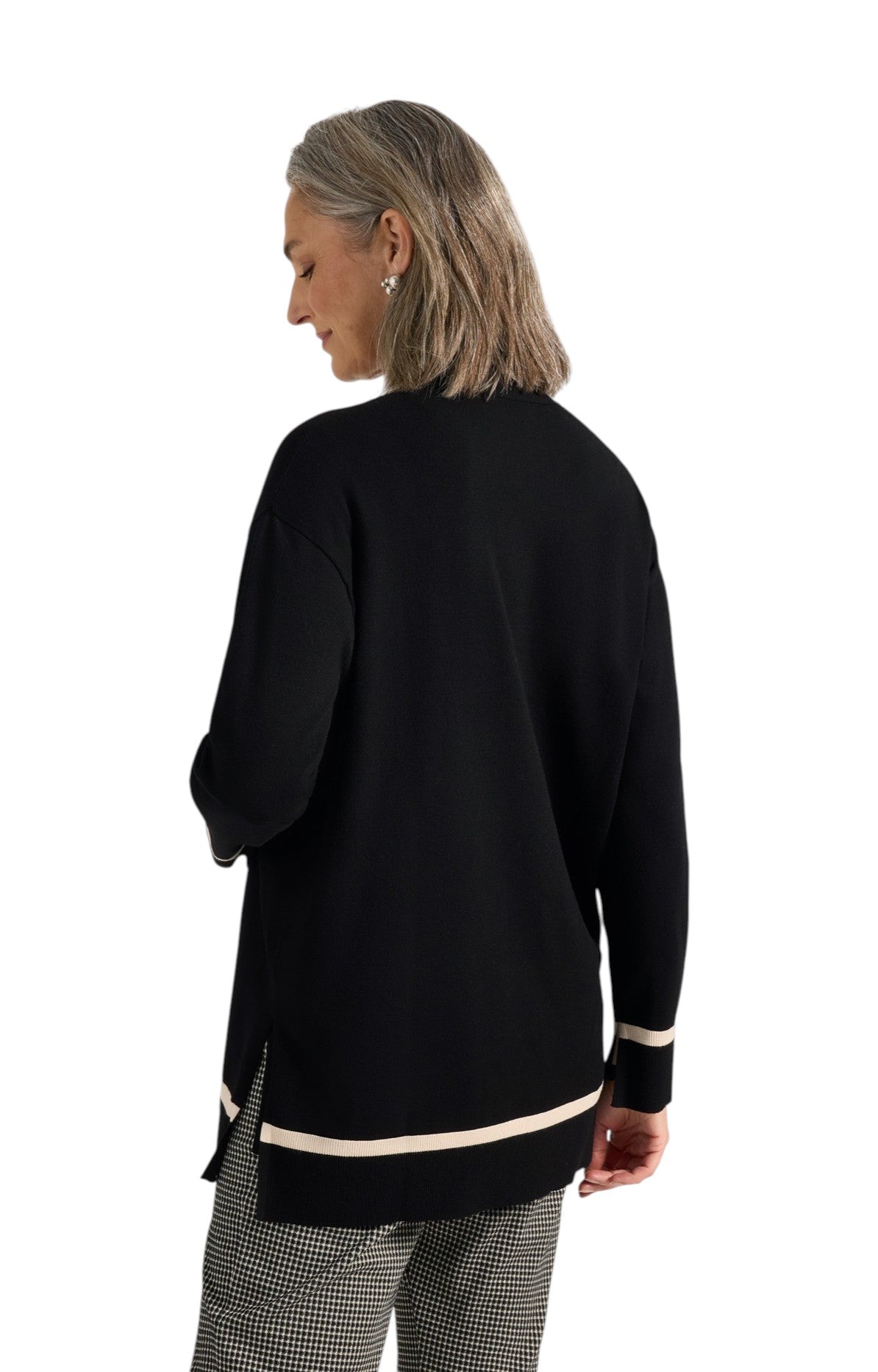 Cardigan Elena Mirò donna M037Z000798N0A1 in viscosa aperto Nero