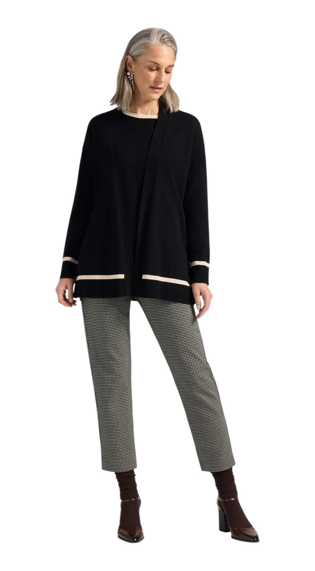 Cardigan Elena Mirò donna M037Z000798N0A1 in viscosa aperto Nero